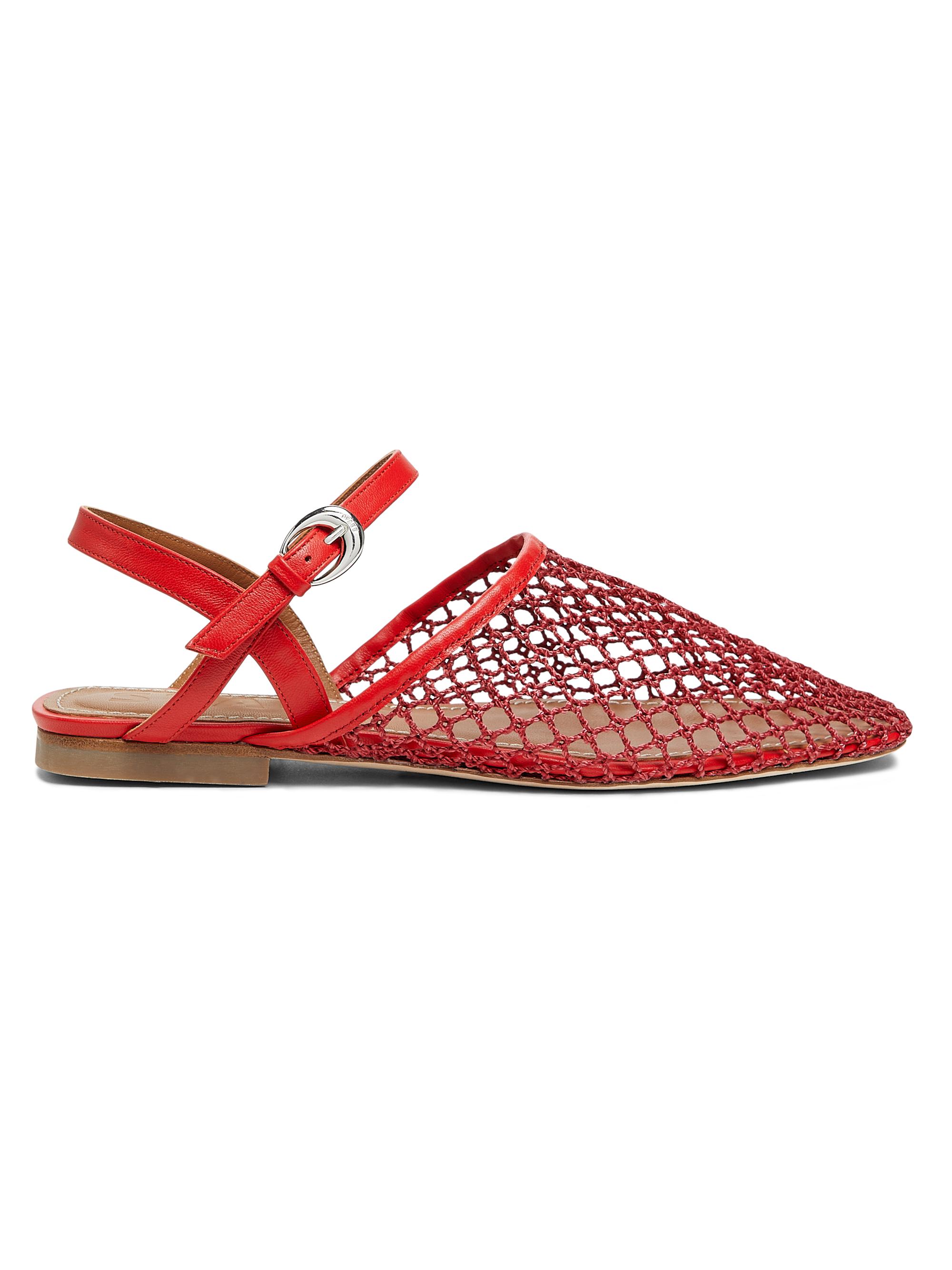 Staud Women's Rete Paper Net Sandals - Red Netting | Thumbnail 6