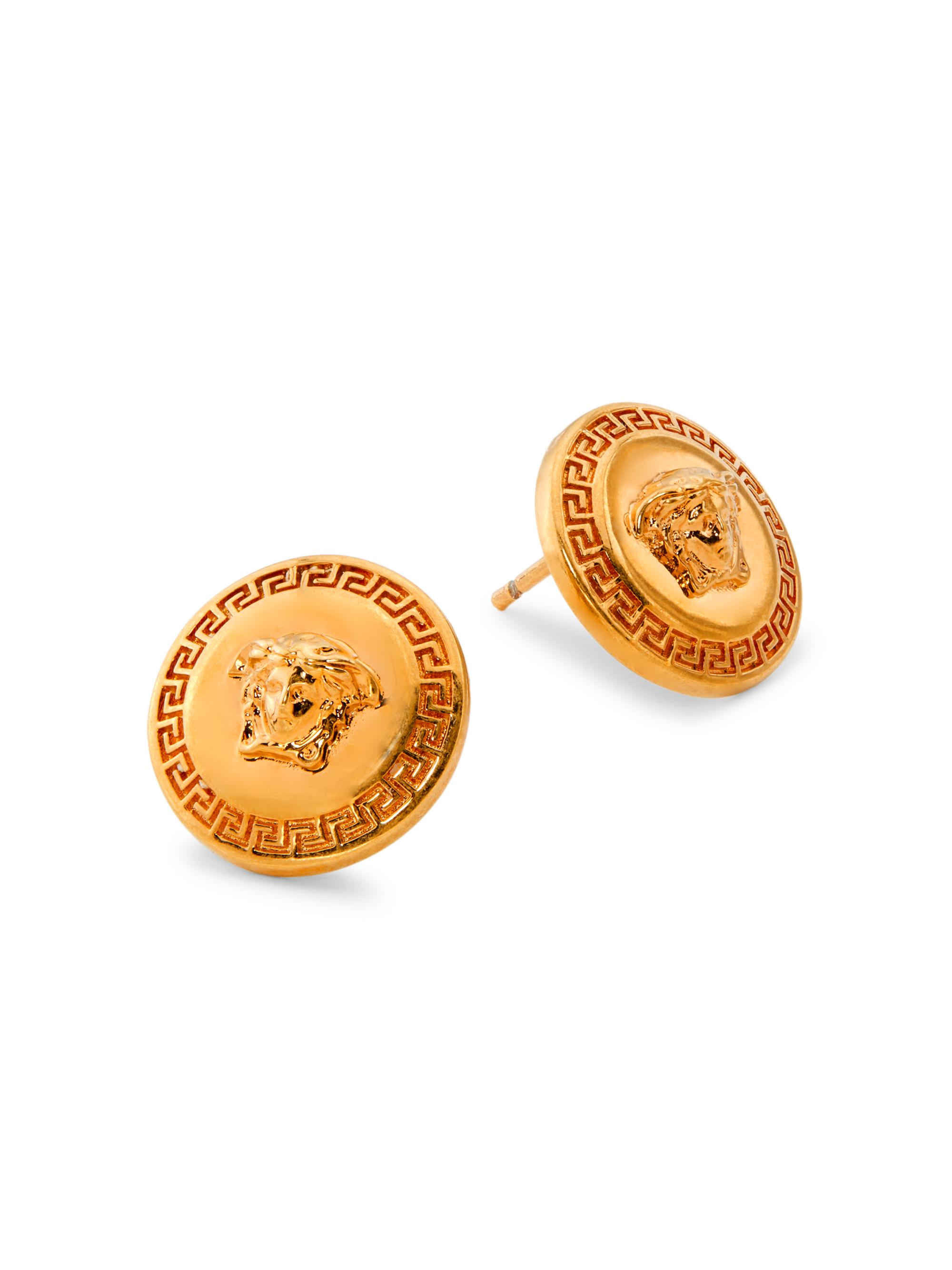 Versace Women's Tribute Goldtone Stud Earrings - Tribute Gold