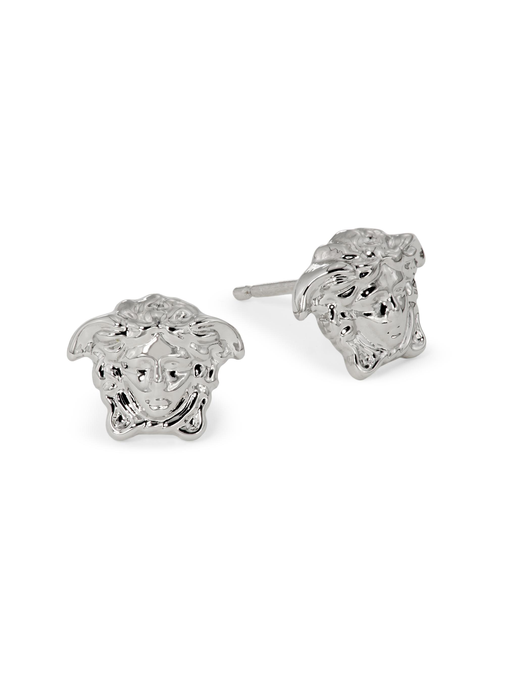 Versace Women's Medusa Stud Earrings - Palladium