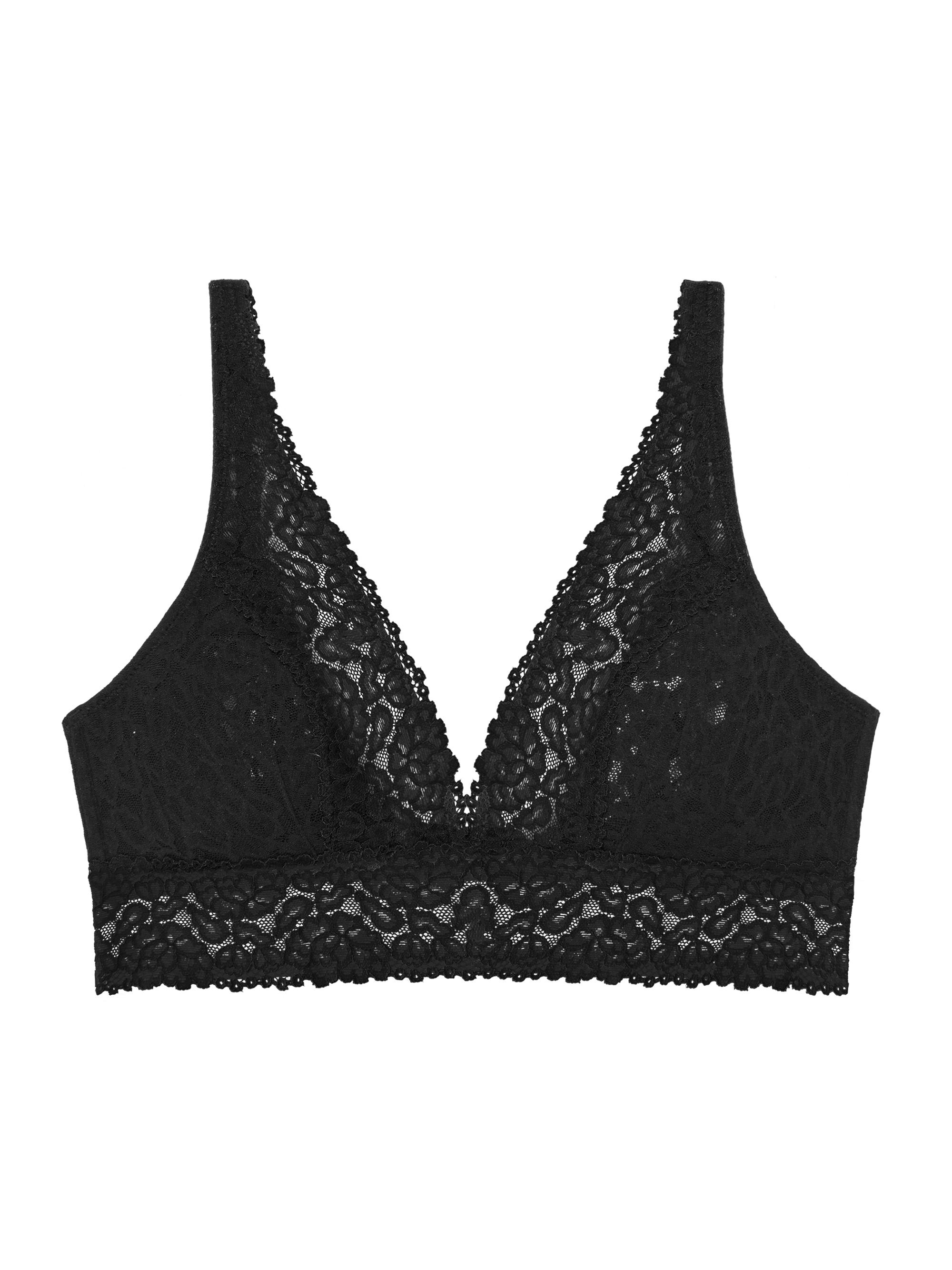 LoveSuze Women's Stretch Lace Plunge Bra - Black