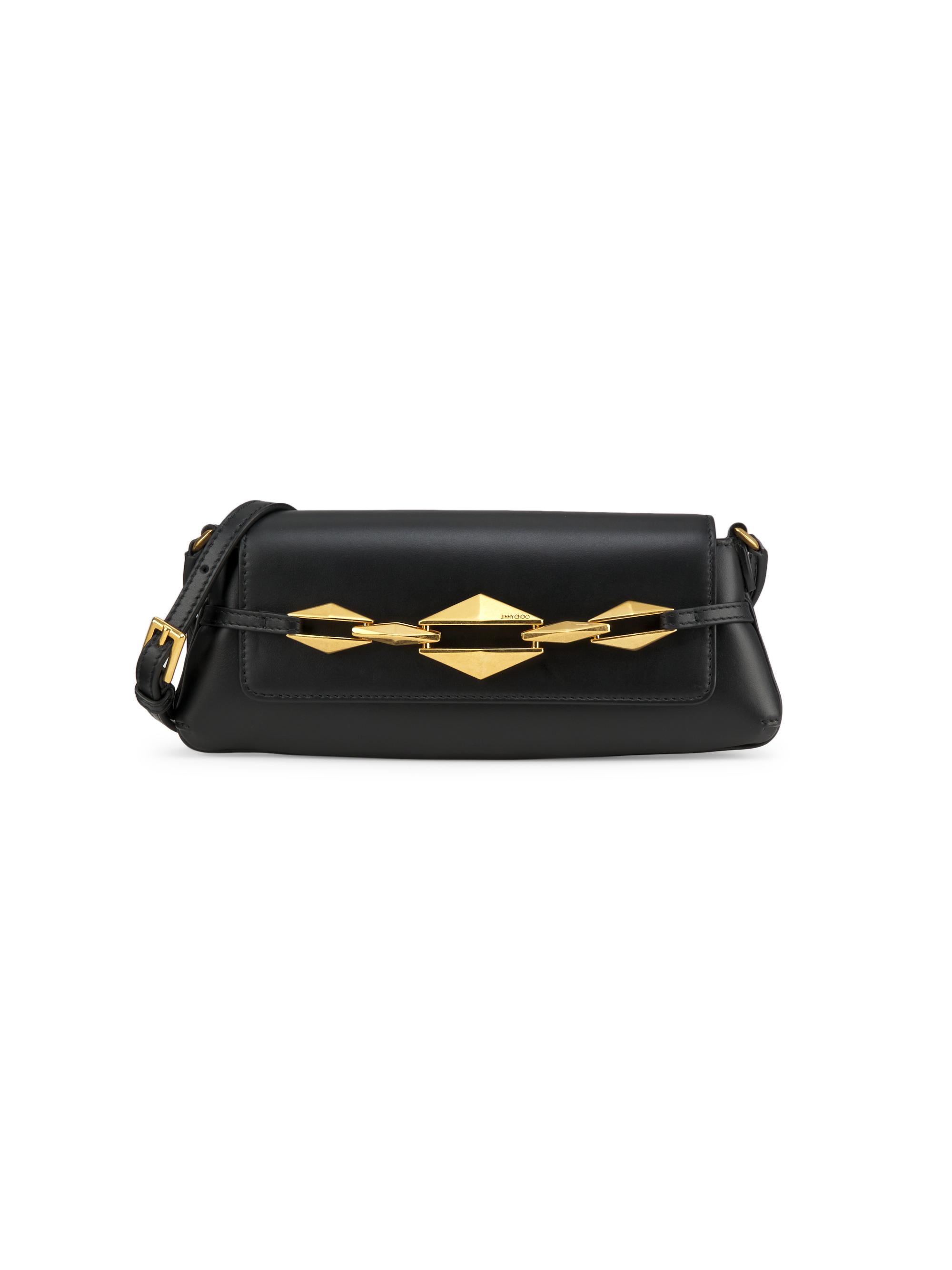 Jimmy Choo Women's East West Leather Shoulder Bag - Black Gold