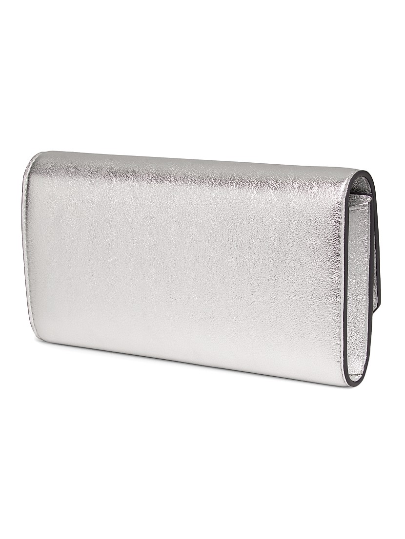 Shop Jimmy Choo Crystal-Embellished Metallic Leather Wallet Shop Jimmy Choo Crystal-Embellished Metallic Leather Wallet