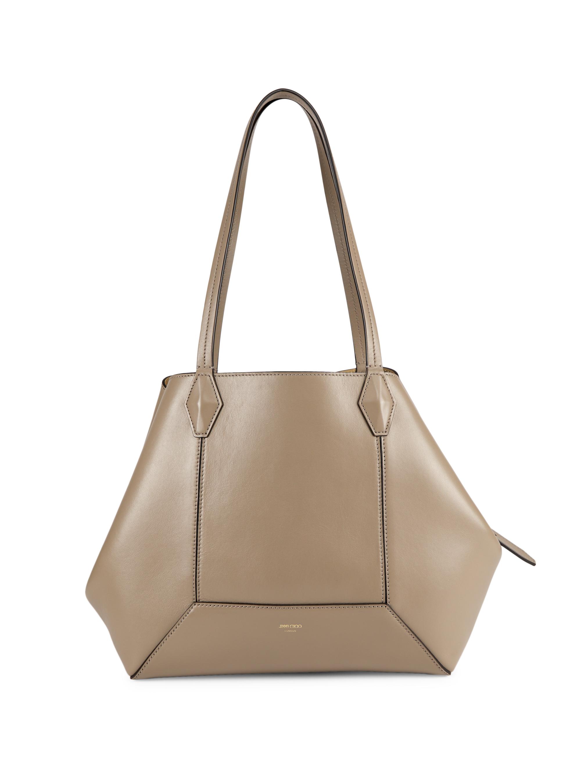 Jimmy Choo Women's Diamond  Leather Tote Bag - Taupe
