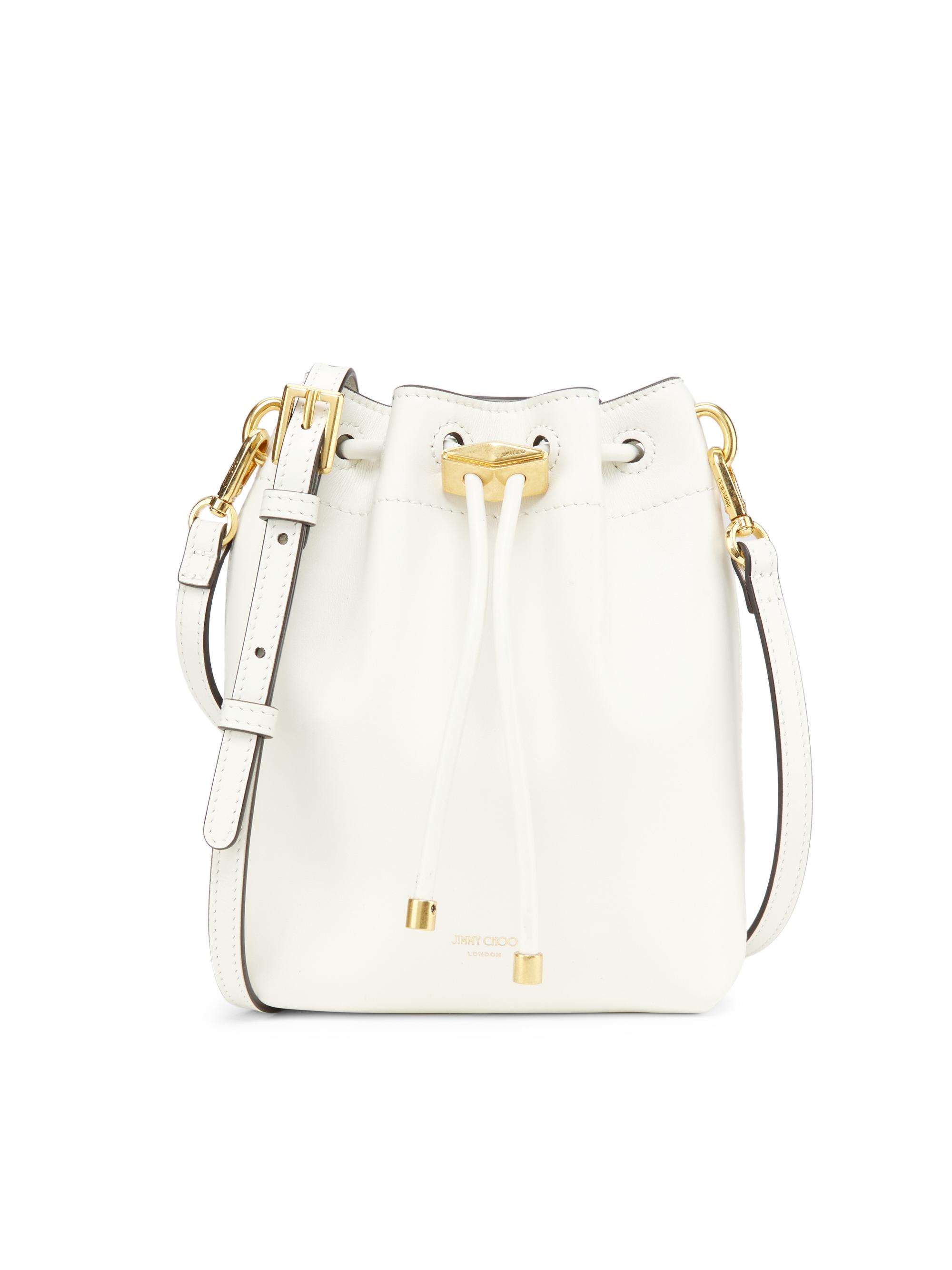 Jimmy Choo Women's Mini Cinch Leather Bucket Bag - Latte Gold