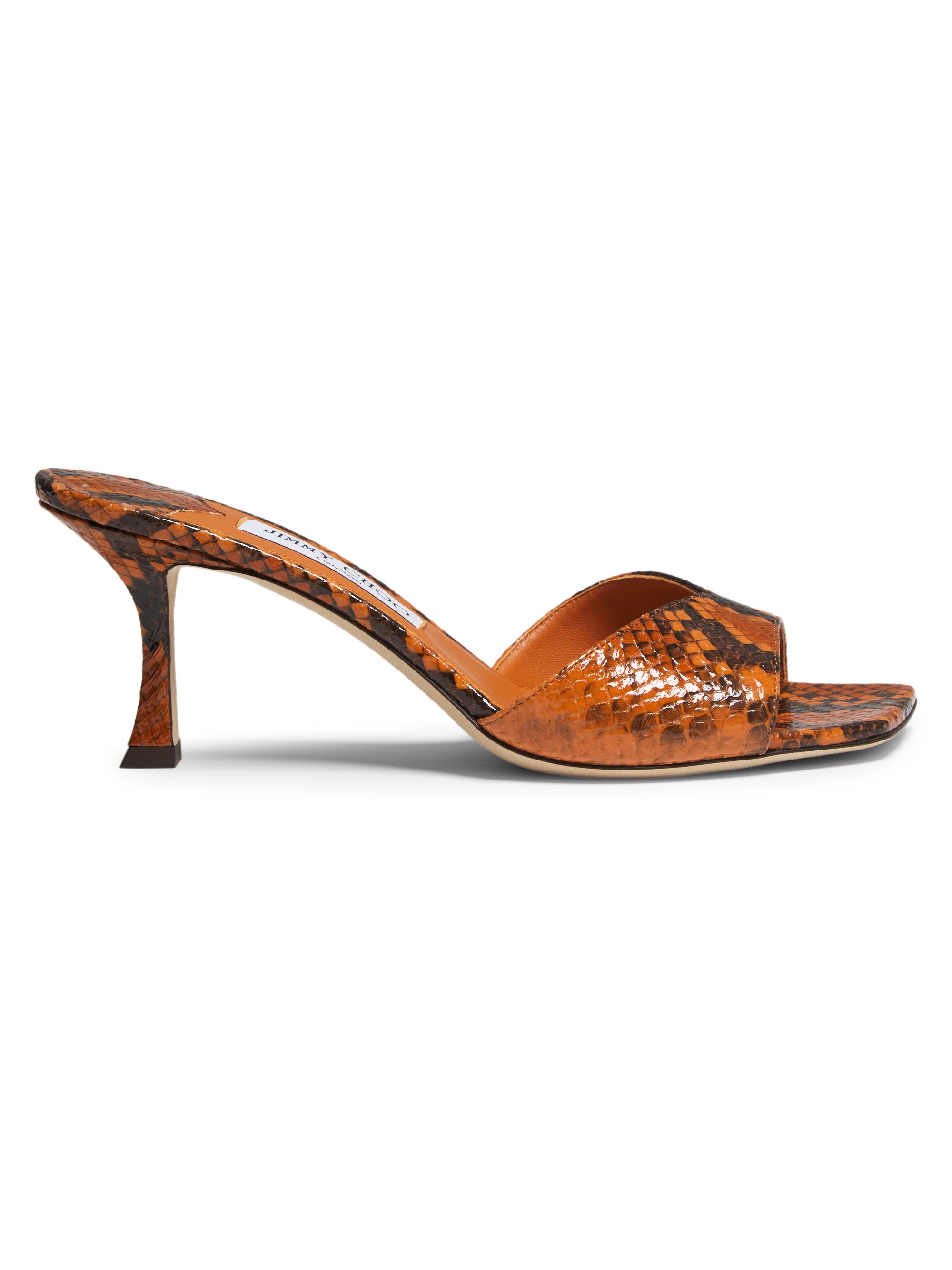 Jimmy Choo Women's Skye Snake-Print Leather Mules - Copper