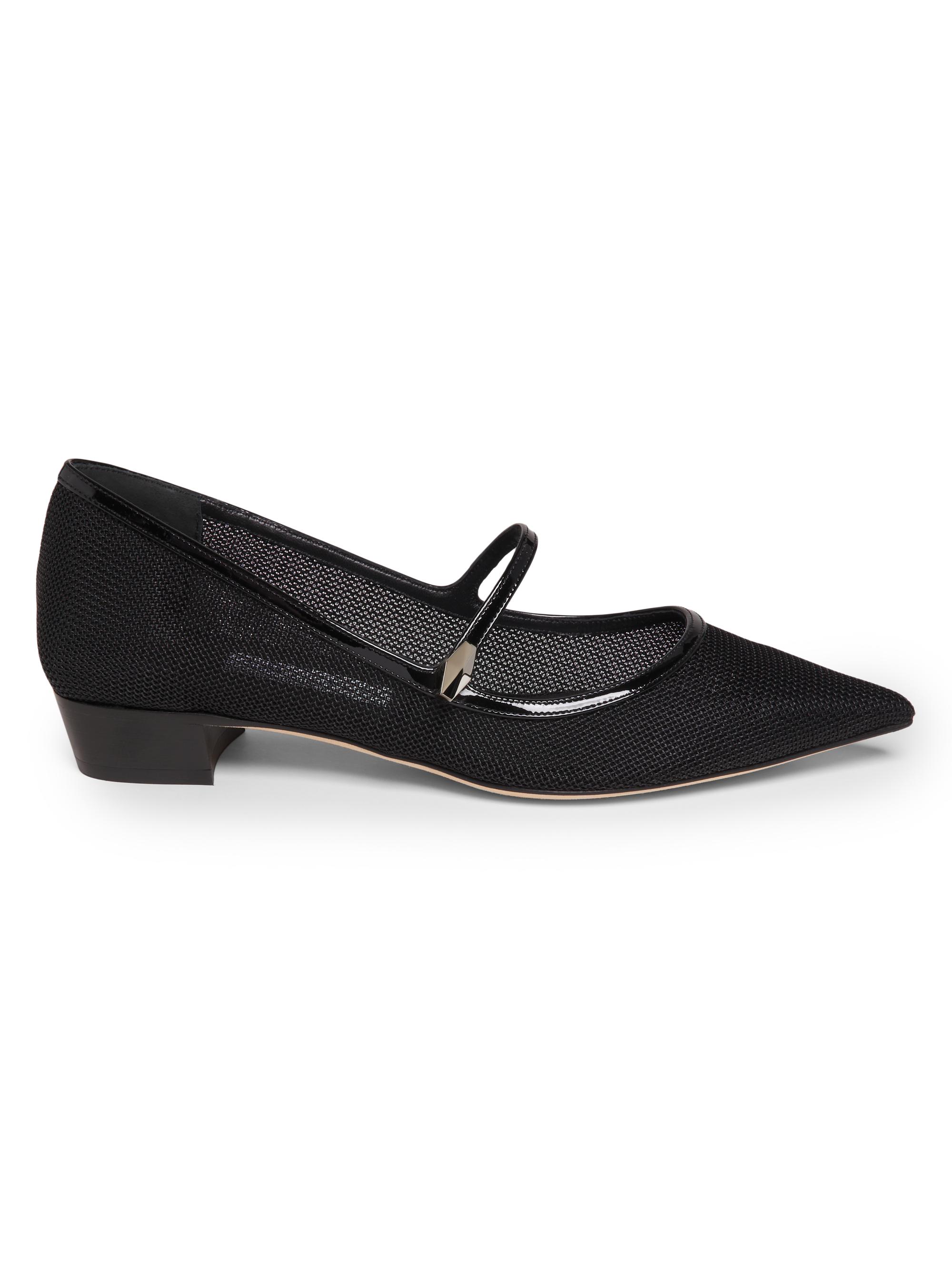 Jimmy Choo Women's Carolyn Mesh & Leather Ballerina Flats - Black