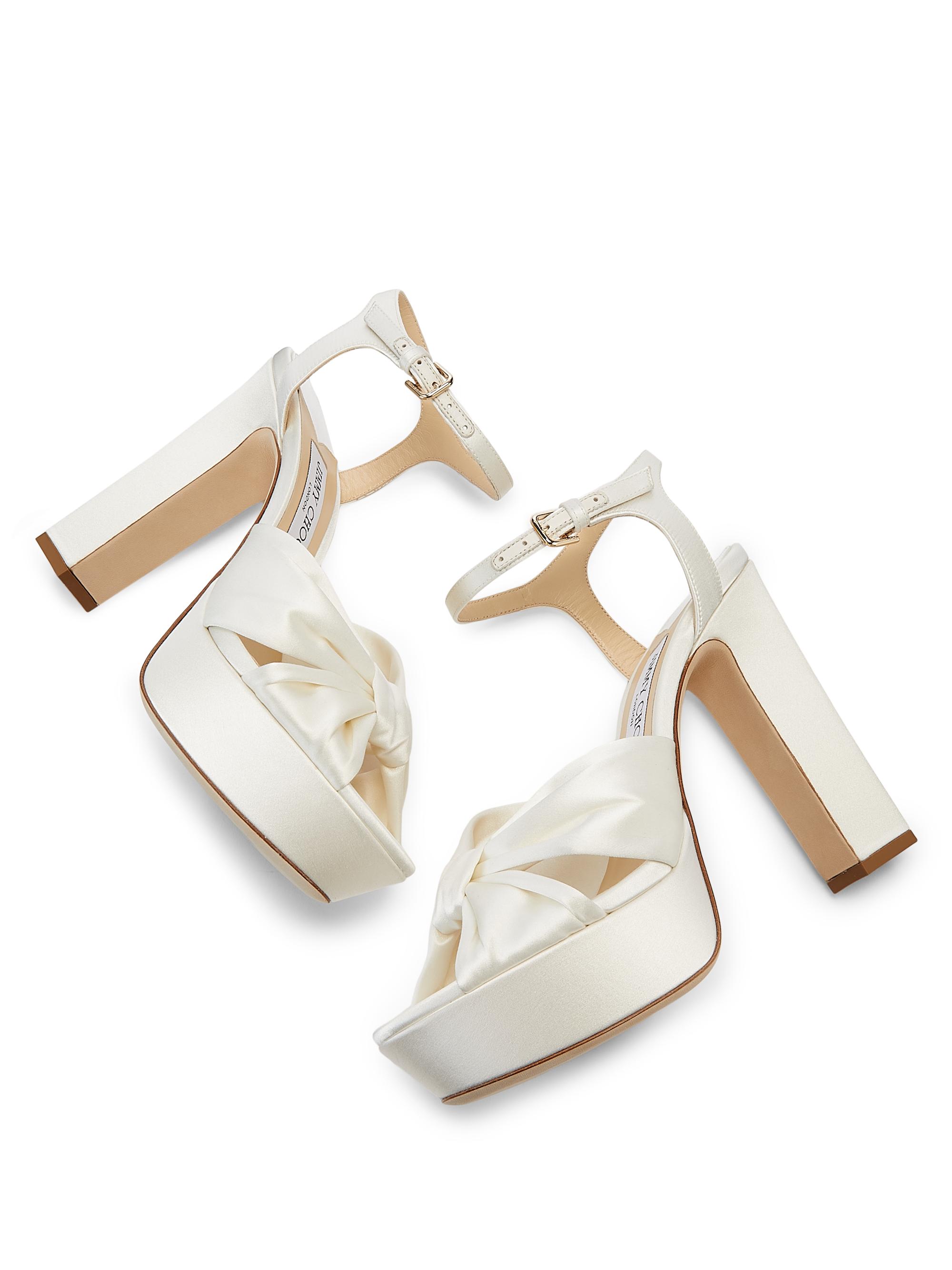 Jimmy Choo Heloise 120MM Satin Platform Sandals Saks Fifth Avenue