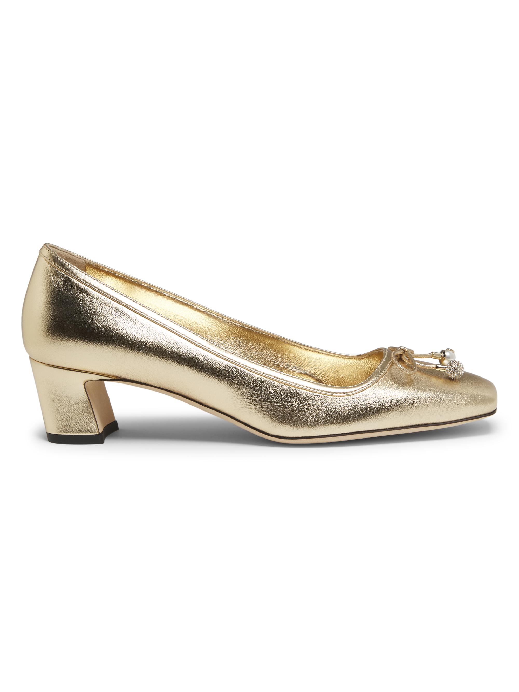 Jimmy Choo Women's Elme 45MM Pearl-Embellished Leather Pumps - Gold