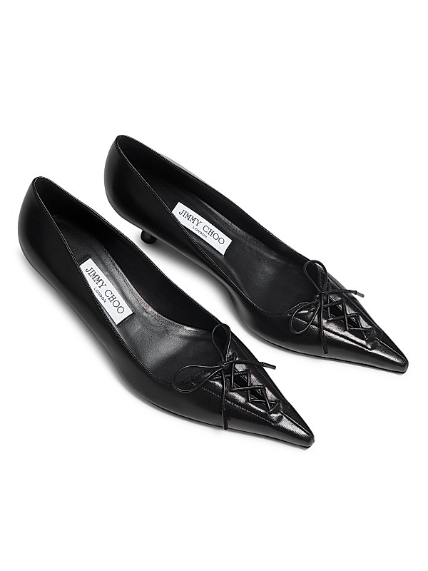 Shop Jimmy Choo Scarlett 50MM Lace-Up Leather Pumps | Saks Shop Jimmy Choo Scarlett 50MM Lace-Up Leather Pumps | Saks