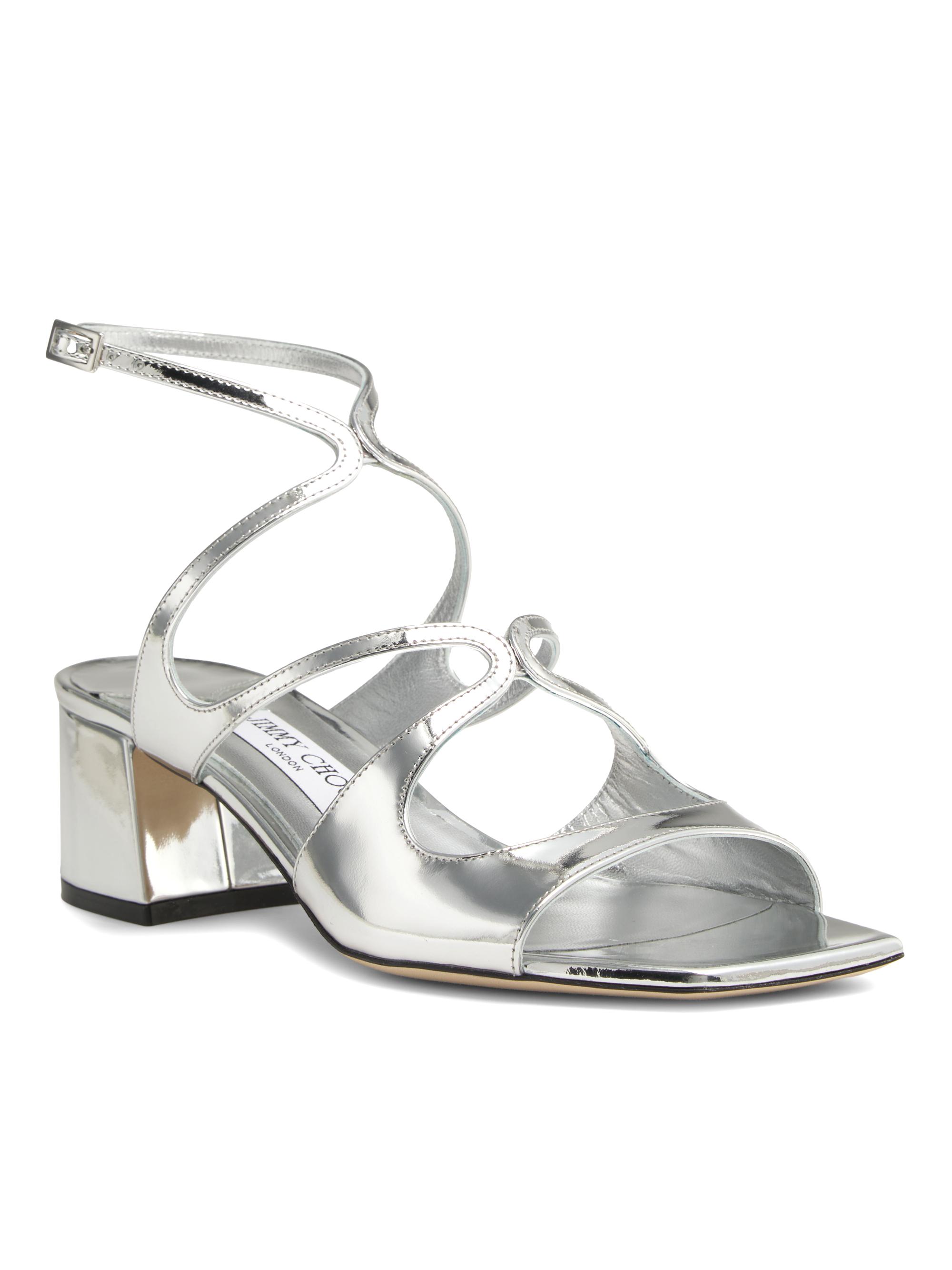 Jimmy Choo Azilia 45MM Metallic Leather Sandals | Saks Fifth Avenue