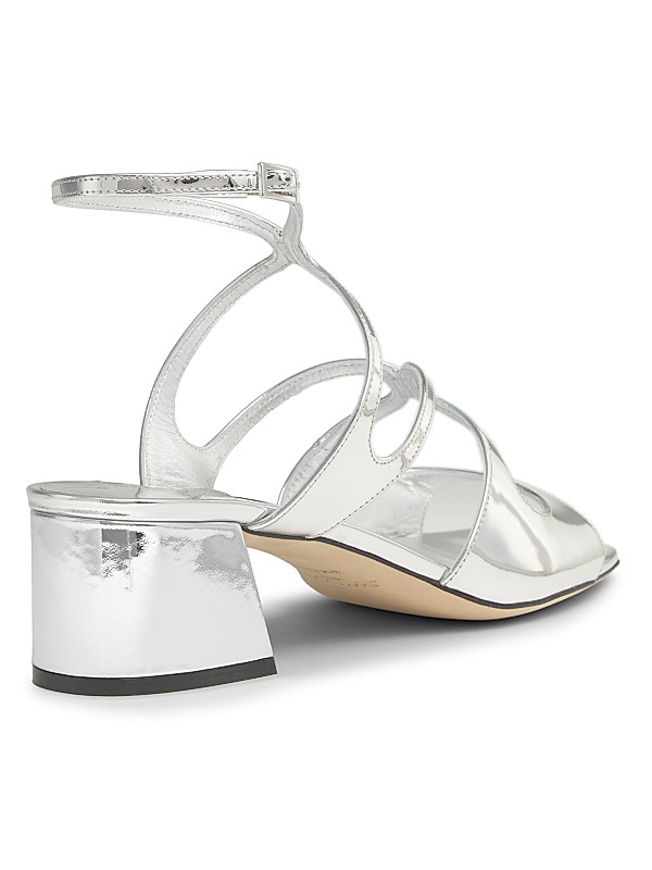 Shop Jimmy Choo Azilia 45MM Metallic Leather Sandals | Saks Shop Jimmy Choo Azilia 45MM Metallic Leather Sandals | Saks