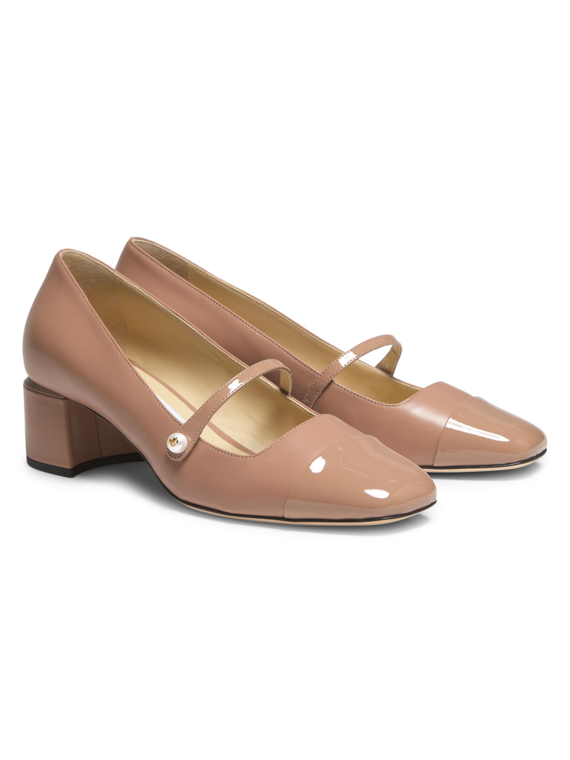 Jimmy Choo Elisa 45MM Pearl-Embellished Leather Pumps | Saks Fifth