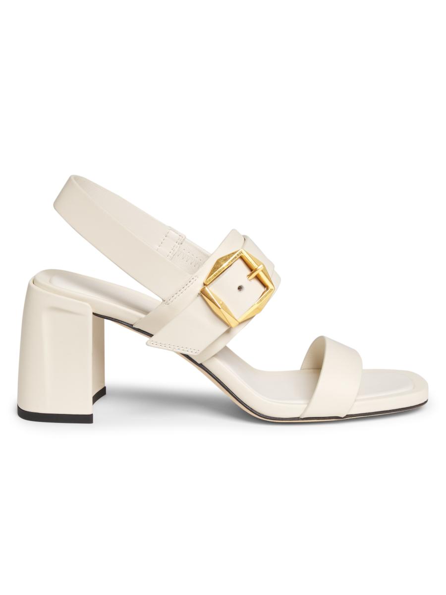 Jimmy Choo 70mm Hawke Leather Buckle Slingback Sandals