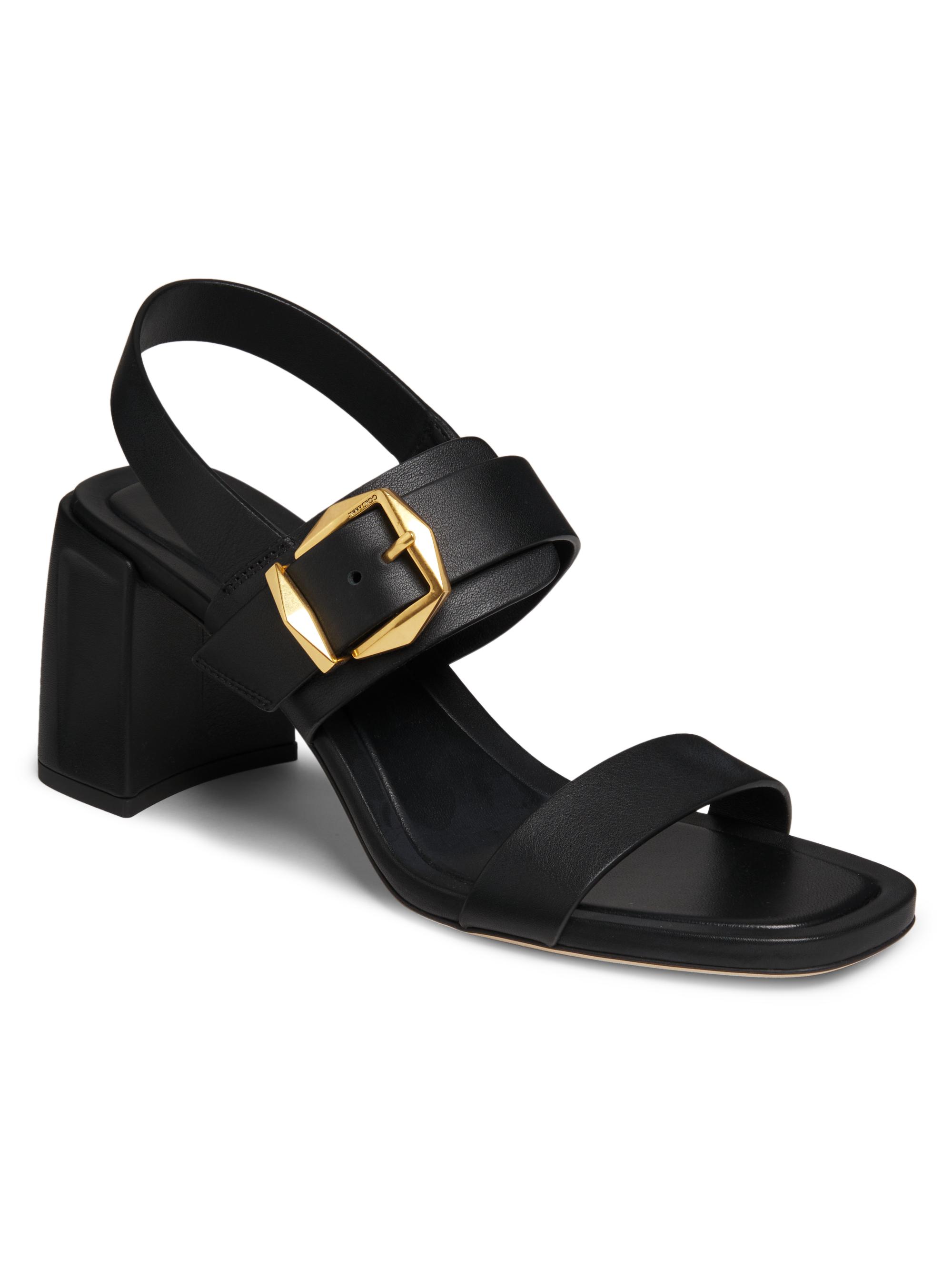 acocoブラックメッシュハイヒール Jimmy Choo Hawke 70MM Leather Sandals | Saks Fifth Avenue