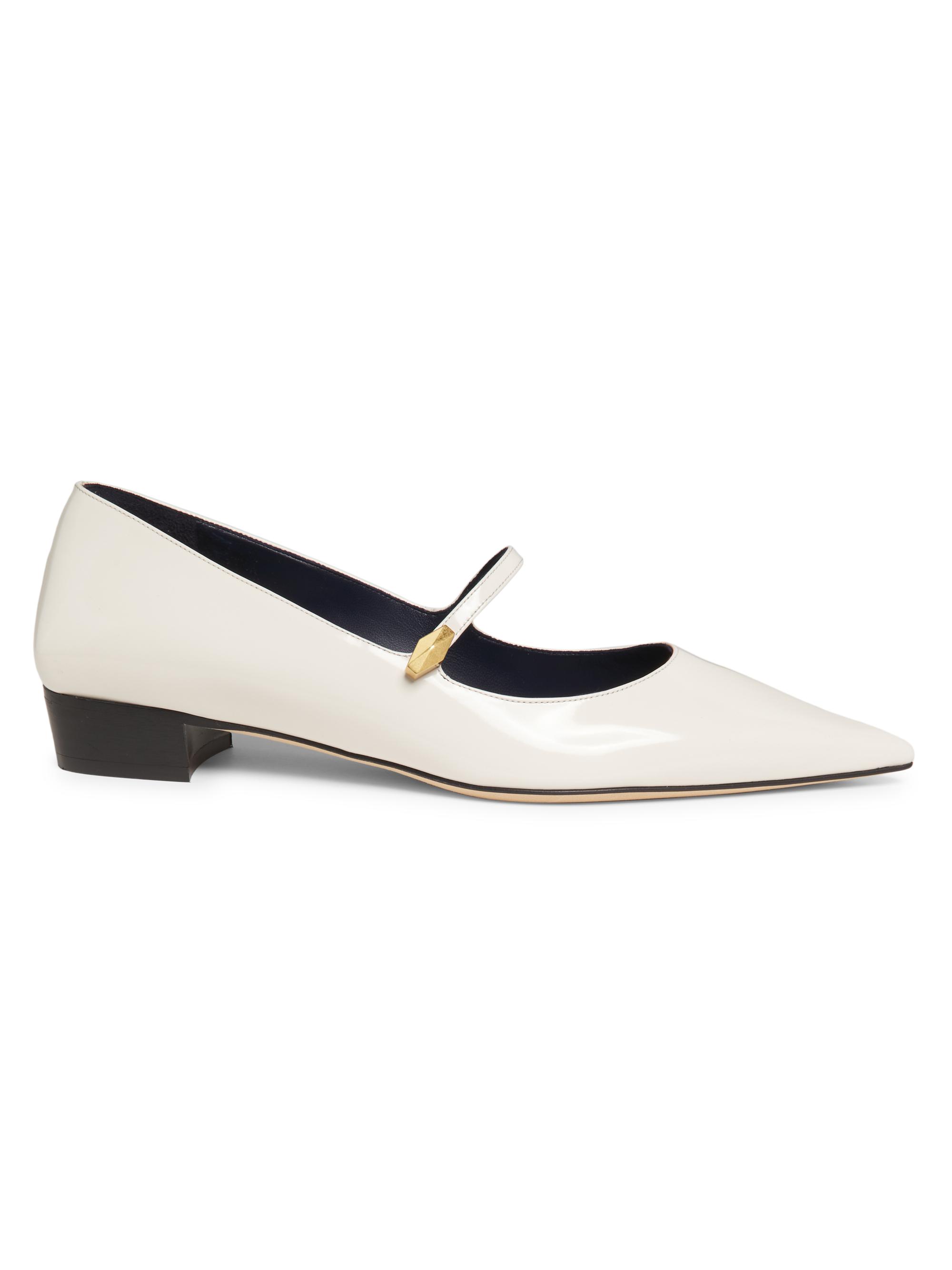 Jimmy Choo Women's Carolyn Patent Leather Mary Jane Flats - Latte Navy