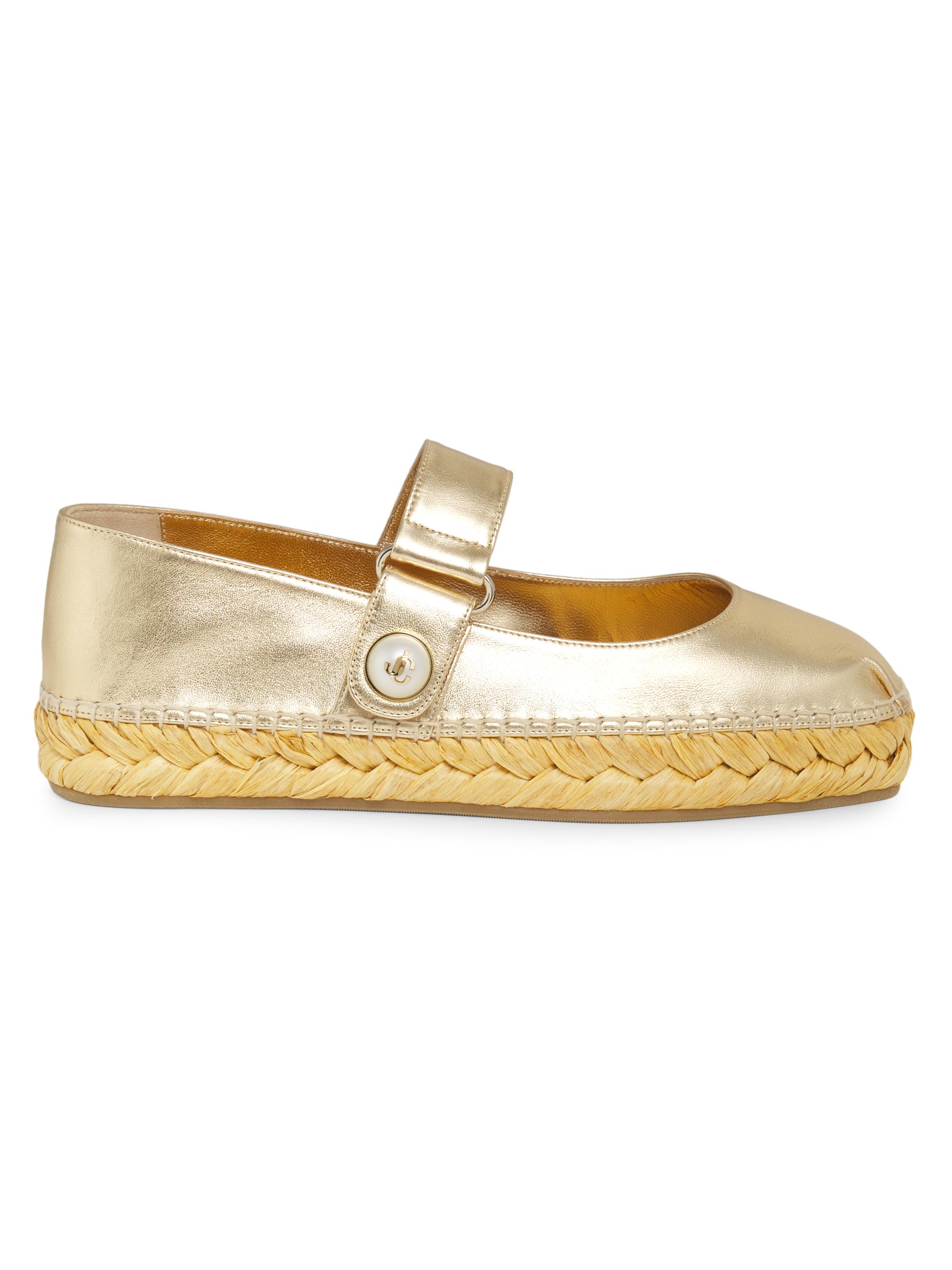 Jimmy Choo Women's Fayence Pearl-Embellished Espadrilles - Gold