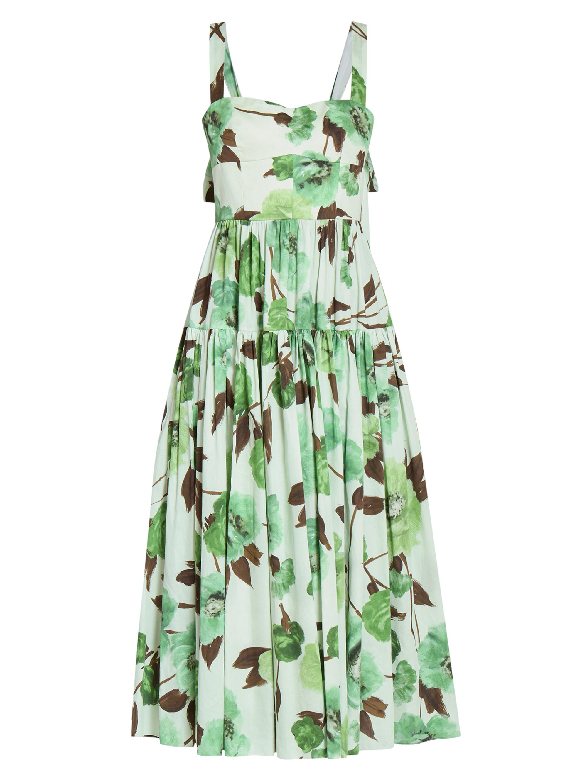 Erdem Women's Tie-Strap Cotton Midi-Dress - Pistachio
