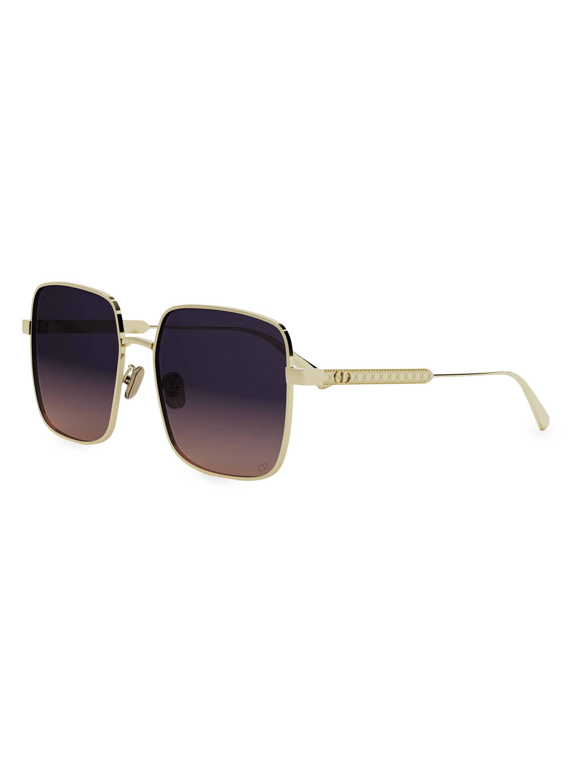 Dior Gold Square Sunglasses with Gradient Lenses DIOR EYEWEAR 30Montaigne S7U square-frame gold-tone  main image 4