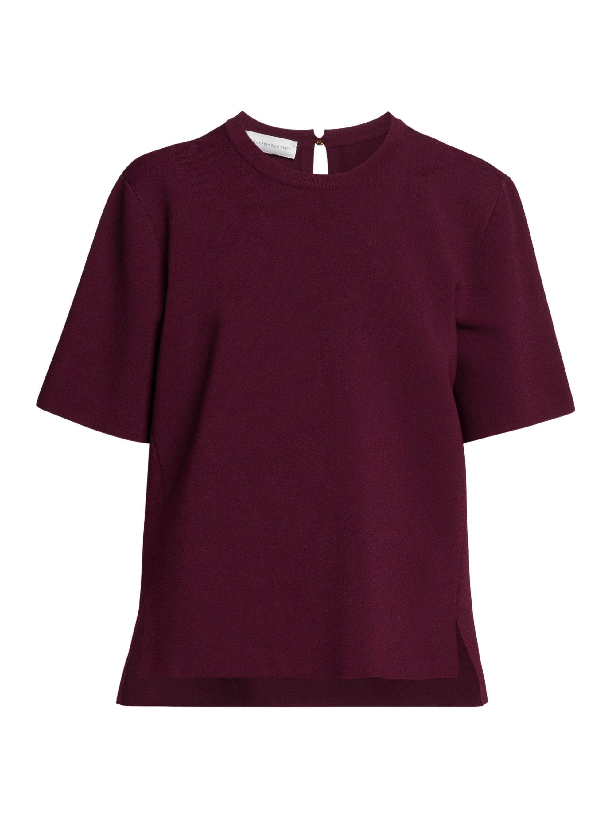 Stella McCartney Women's Compact Knit Short-Sleeve Top - Bordeaux