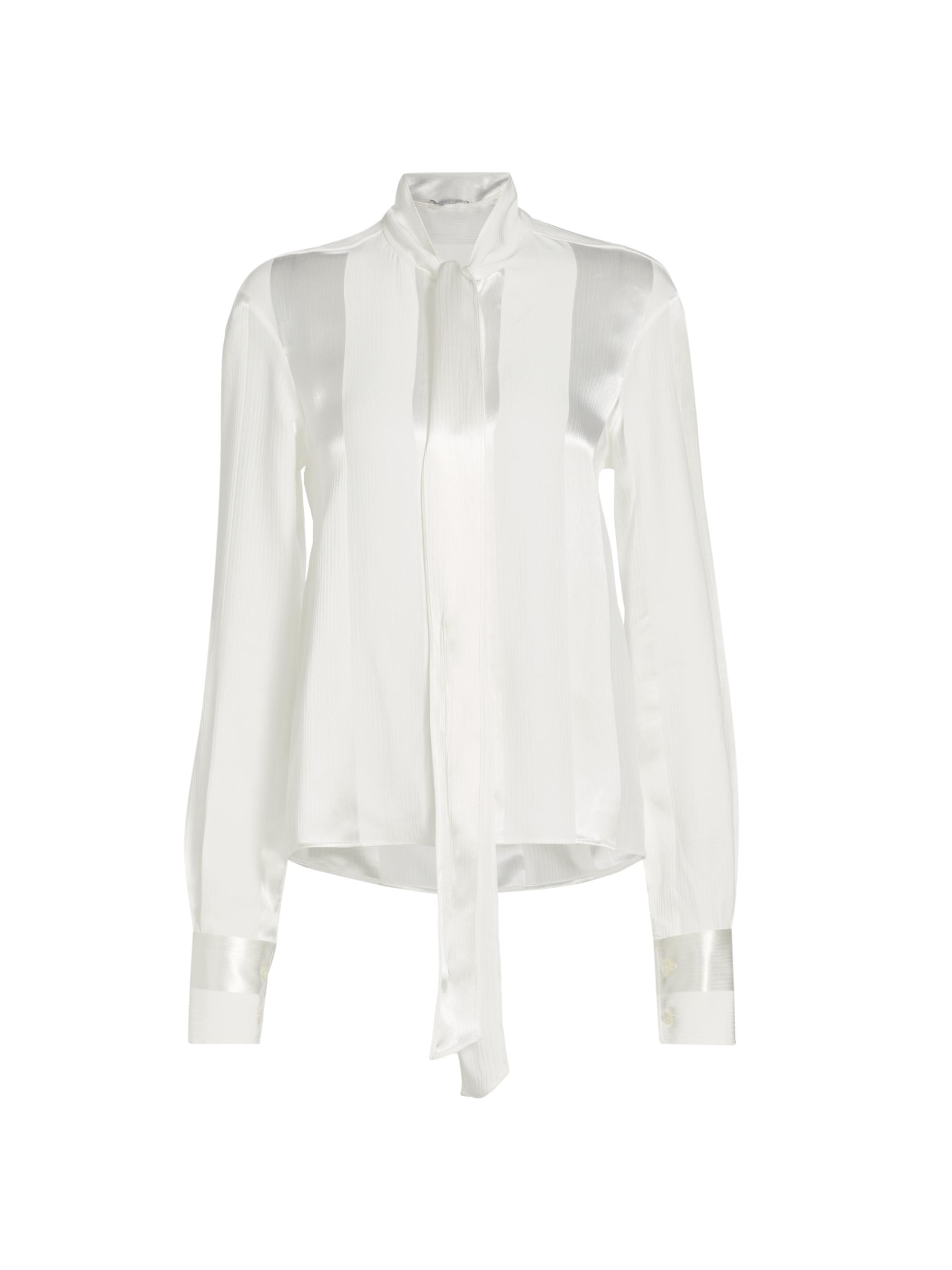 Stella McCartney Women's Satin Tieneck Shirt - Natural
