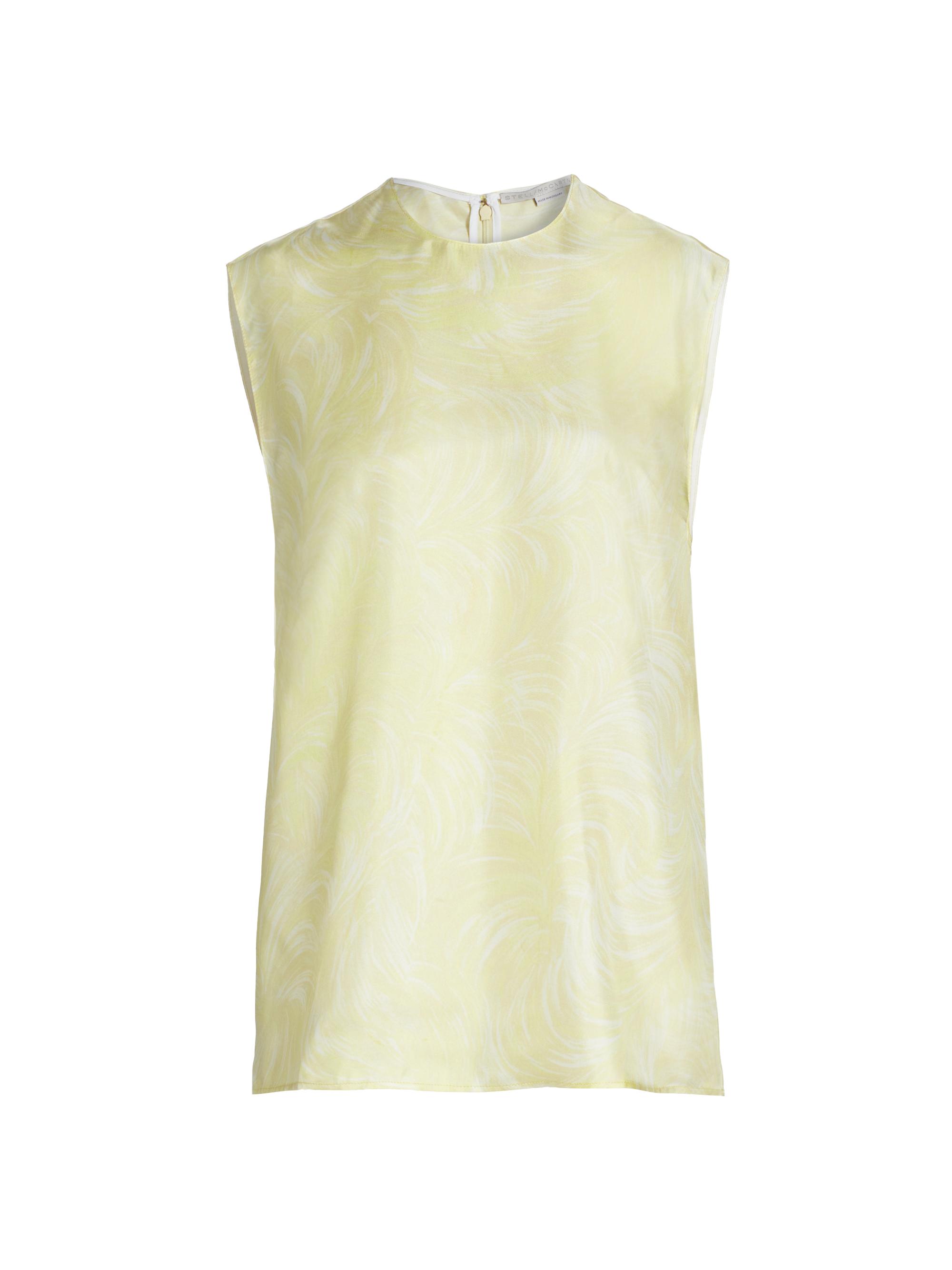 Stella McCartney Women's Feather Silk Sleeveless Top - Lime