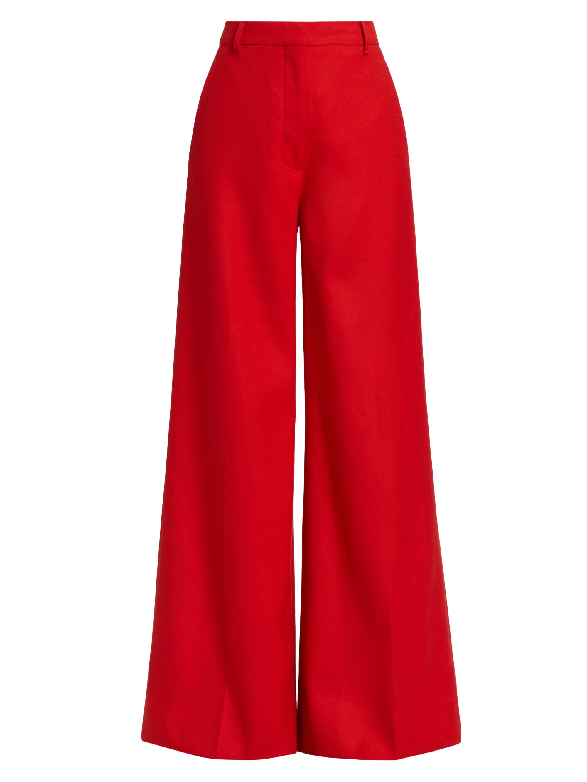Stella McCartney Women's High-Rise Wool Flannel Flared Pants - Lipstick Red