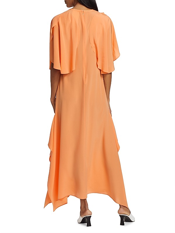 Shop Stella McCartney Silk Rounded-Sleeve Midi-Dress | Saks Shop Stella McCartney Silk Rounded-Sleeve Midi-Dress | Saks
