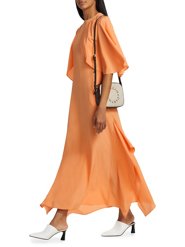 Shop Stella McCartney Silk Rounded-Sleeve Midi-Dress | Saks Shop Stella McCartney Silk Rounded-Sleeve Midi-Dress | Saks