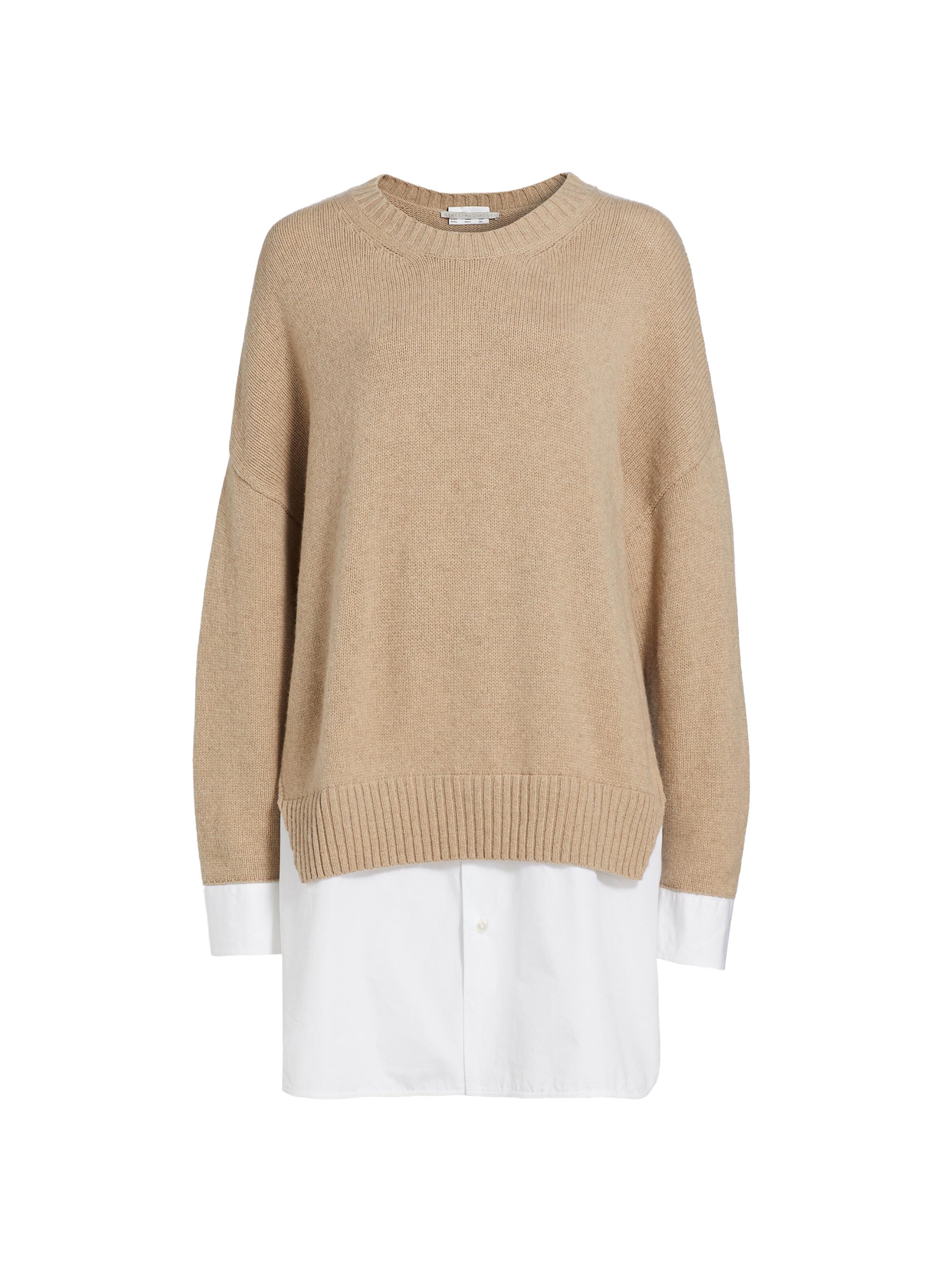 Stella McCartney Women's Merino & Cotton Poplin Sweater - Beige