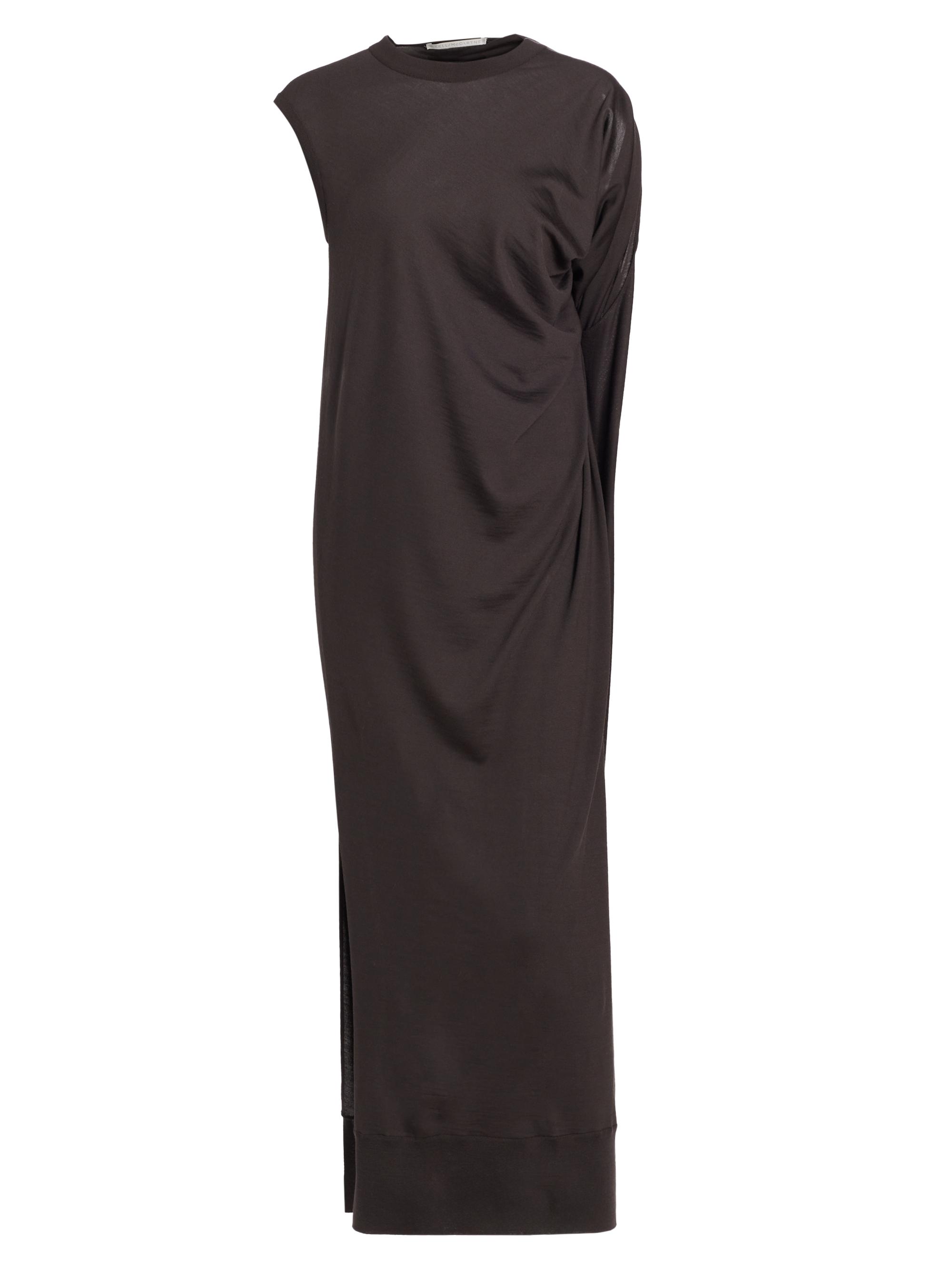 Stella McCartney Women's Draped Wool Midi-Dress - Chocolate