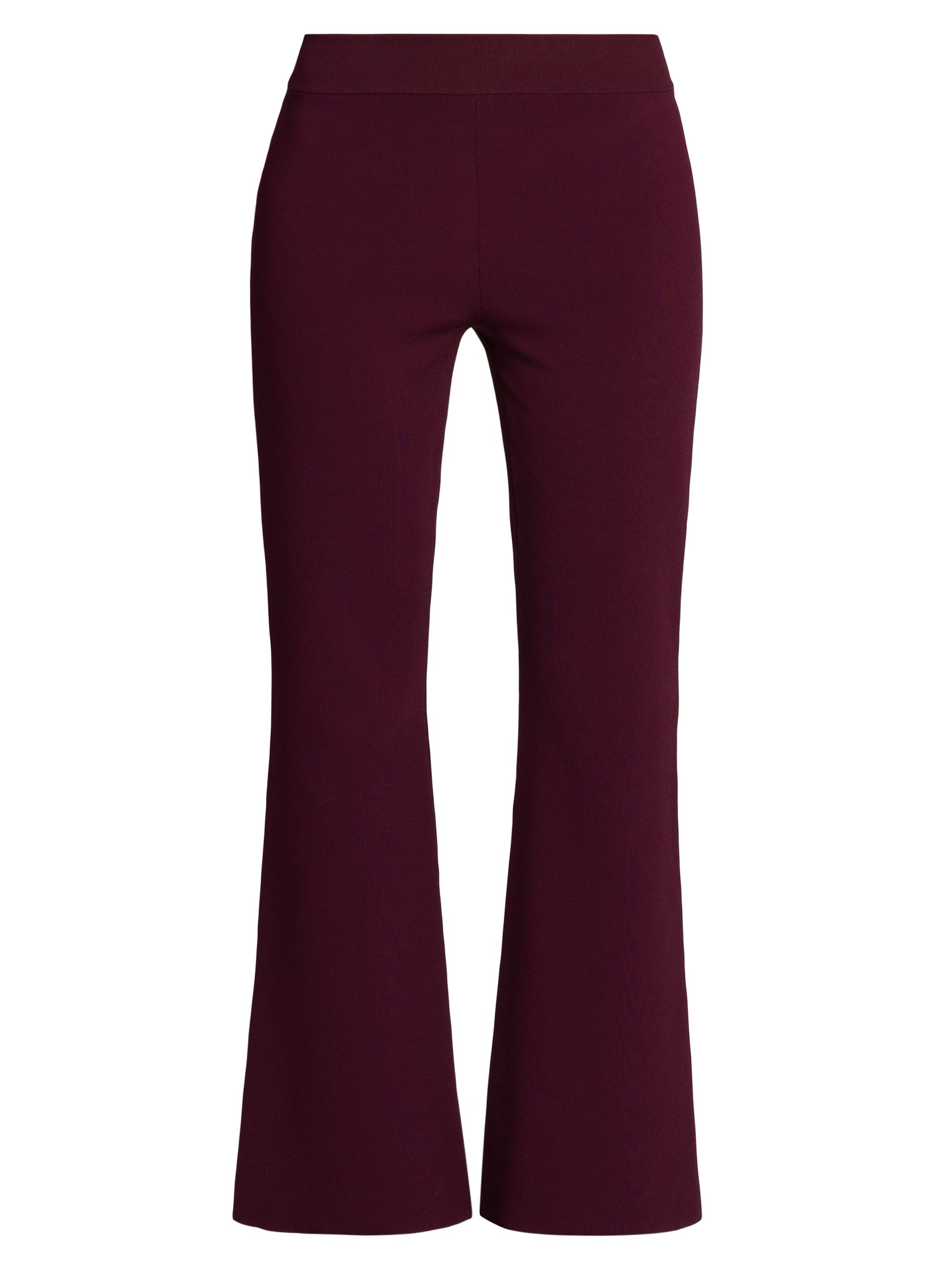 Stella McCartney Women's Compact Knit Kick-Flare Pants - Bordeaux