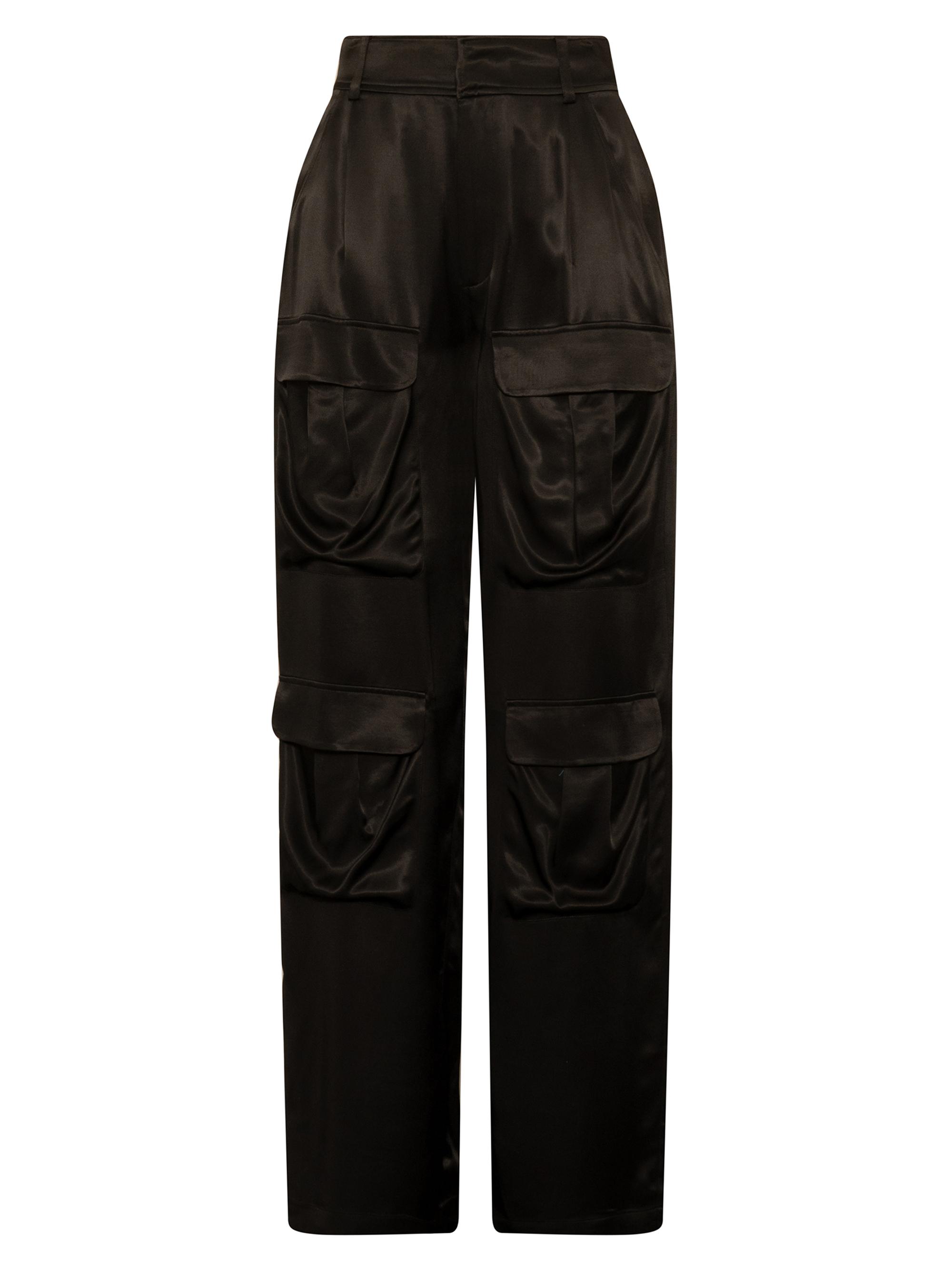 Equipment Women's Ines Satin Cargo Trousers - Black