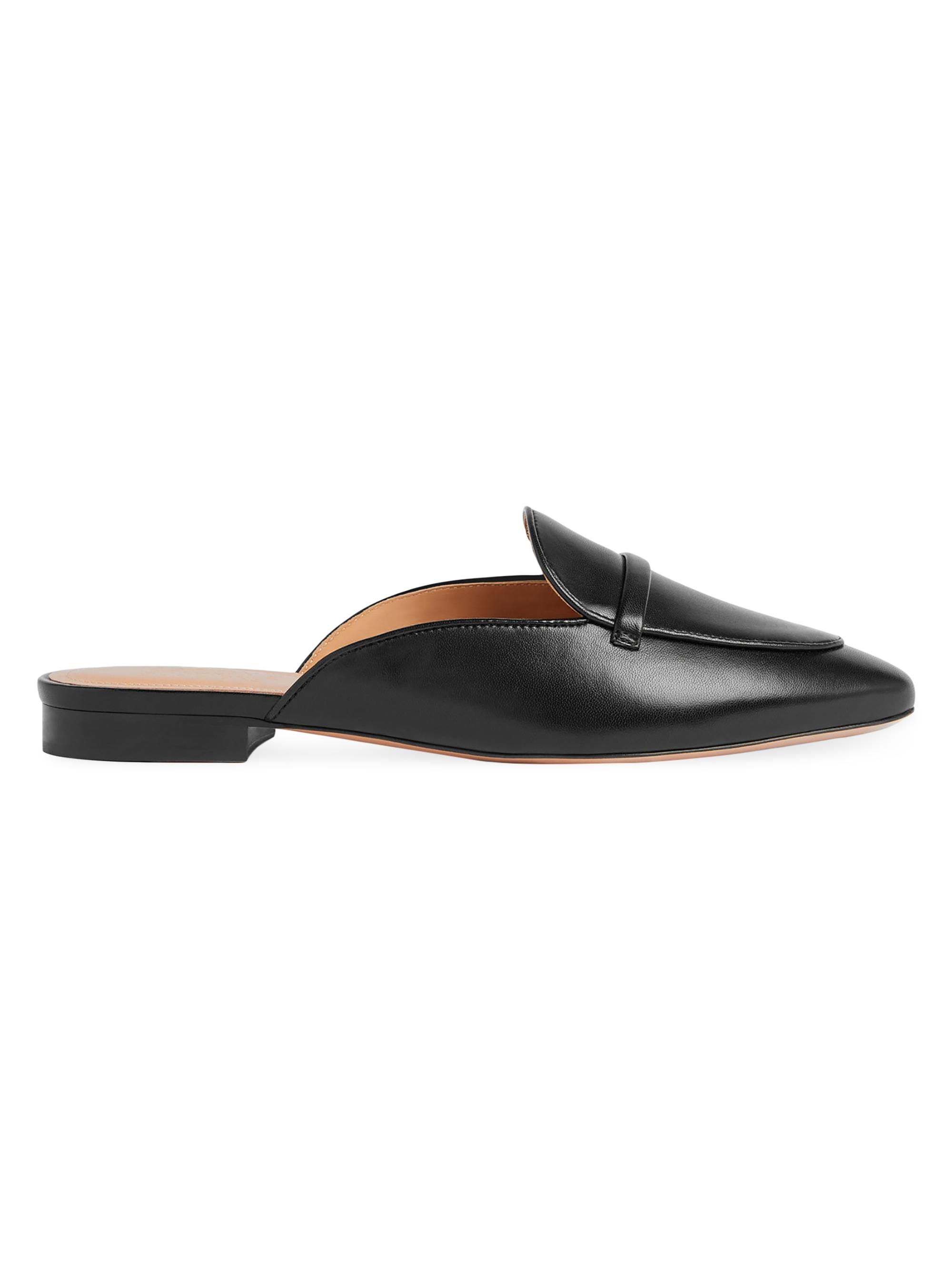 Malone Souliers Women's Berto Leather Flat Slides - Black  Sandals