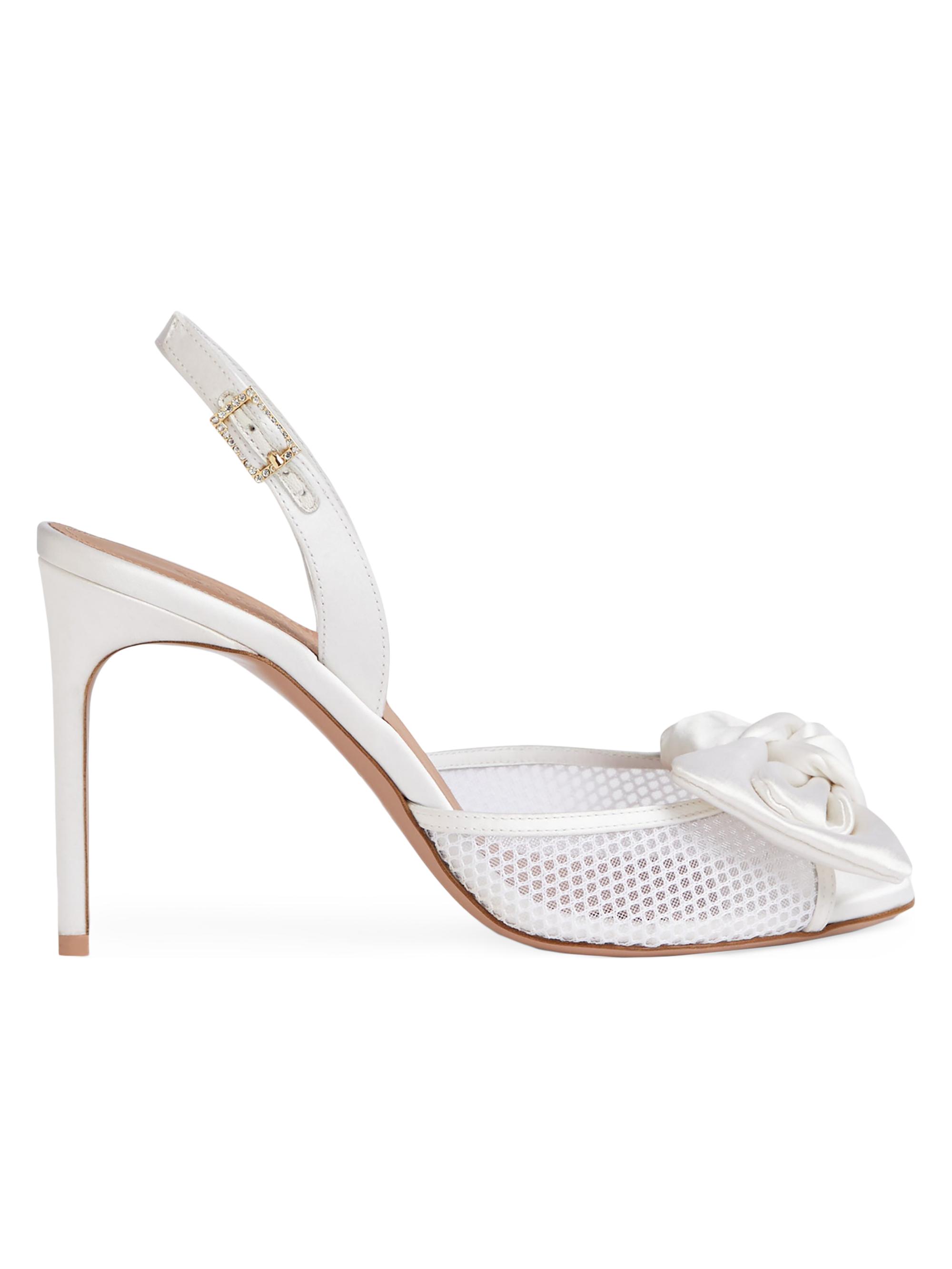 Malone Souliers Women's Maera 90MM Satin Slingback Sandals - White