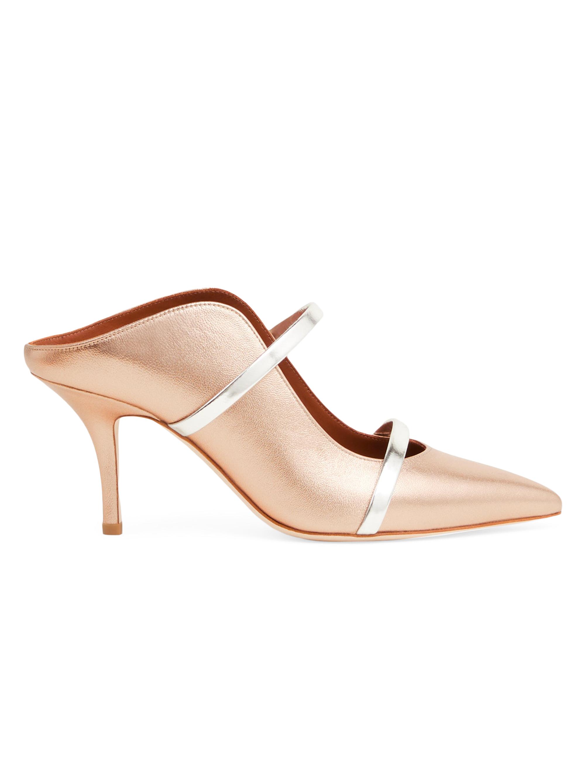 Malone Souliers Women's Maureen 70MM Leather Mules - Gold