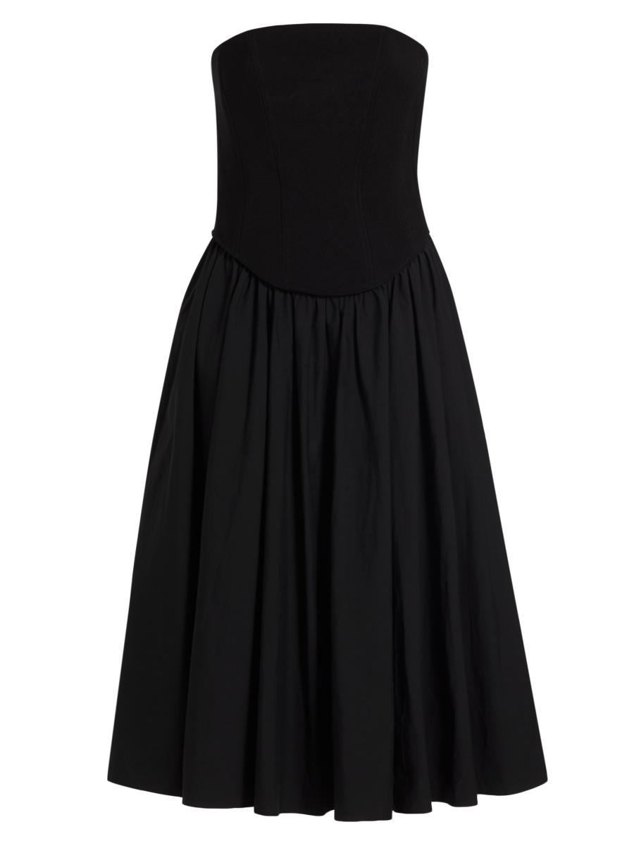Toccin Melody Corset Cotton-Blend Midi-Dress | Saks Fifth Avenue
