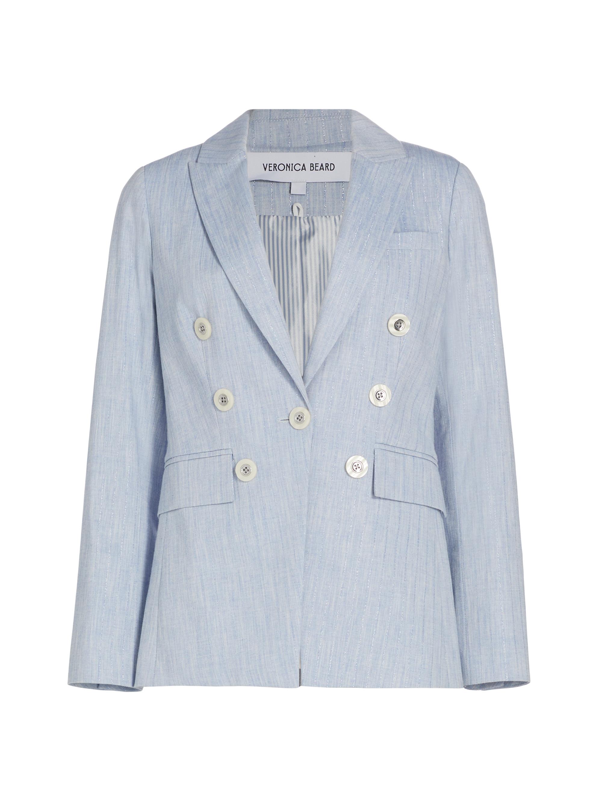 Veronica Beard Gaya Metallic Pinstriped Cotton Blazer | Saks Fifth