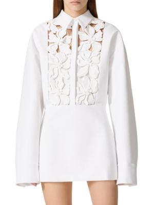 Embroidered cotton poplin minidress