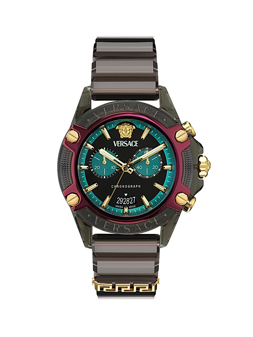 Shop Versace Icon Active Silicone Chronograph Watch/44MM Shop Versace Icon Active Silicone Chronograph Watch/44MM