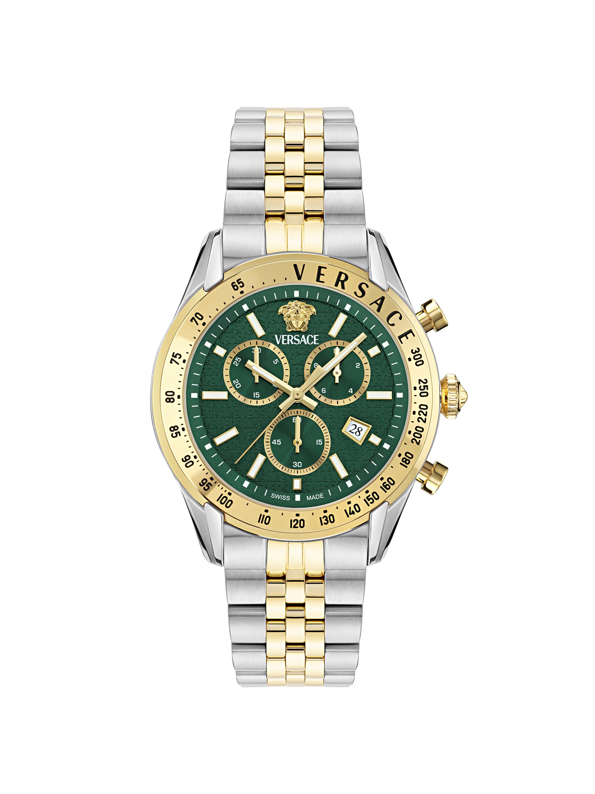 Versace 45MM Greca Extreme Chrono Yellow Gold Watch | Saks Fifth