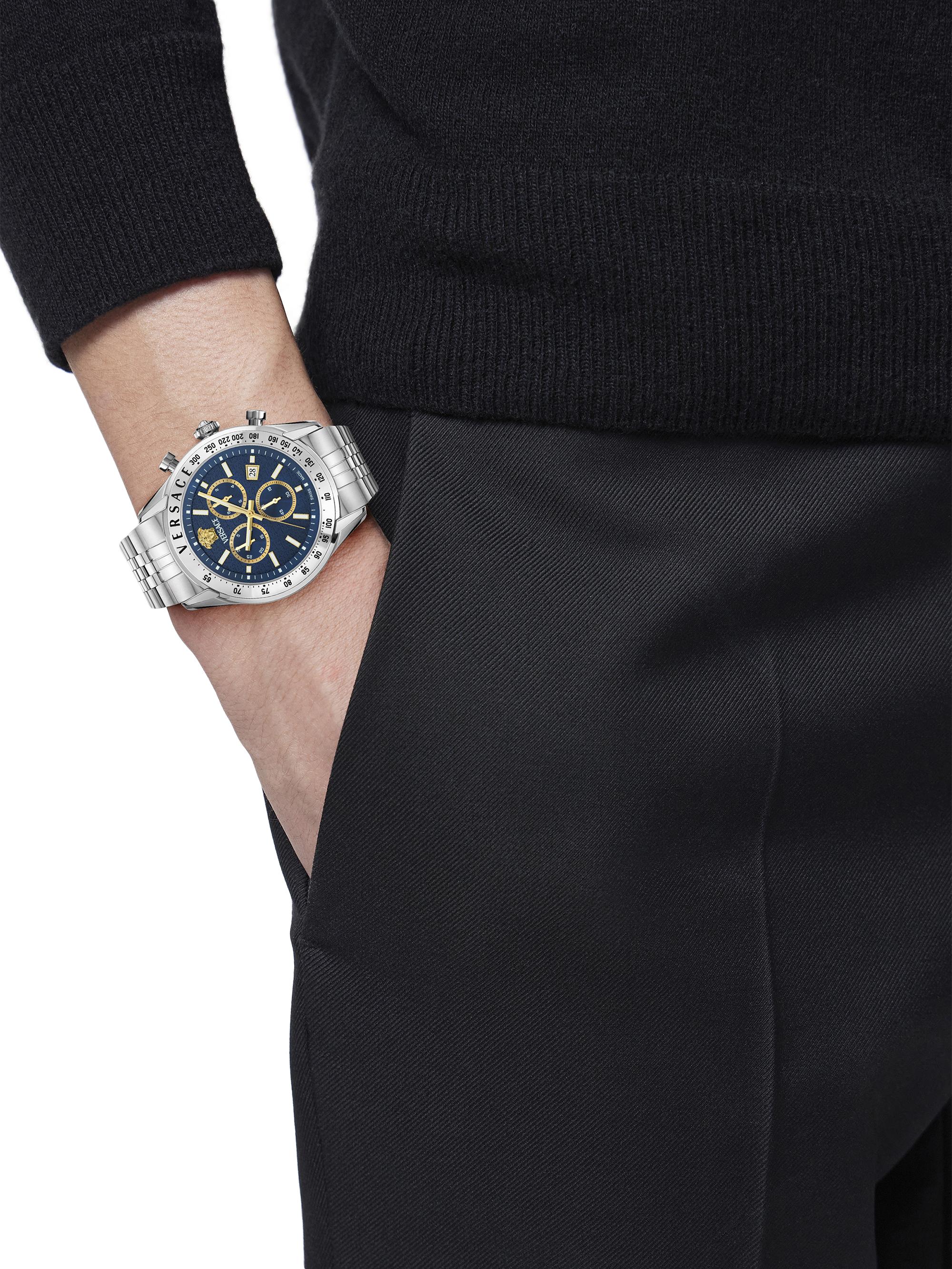 Versace Chrono Master Stainless Steel Bracelet Watch/44MM | Saks