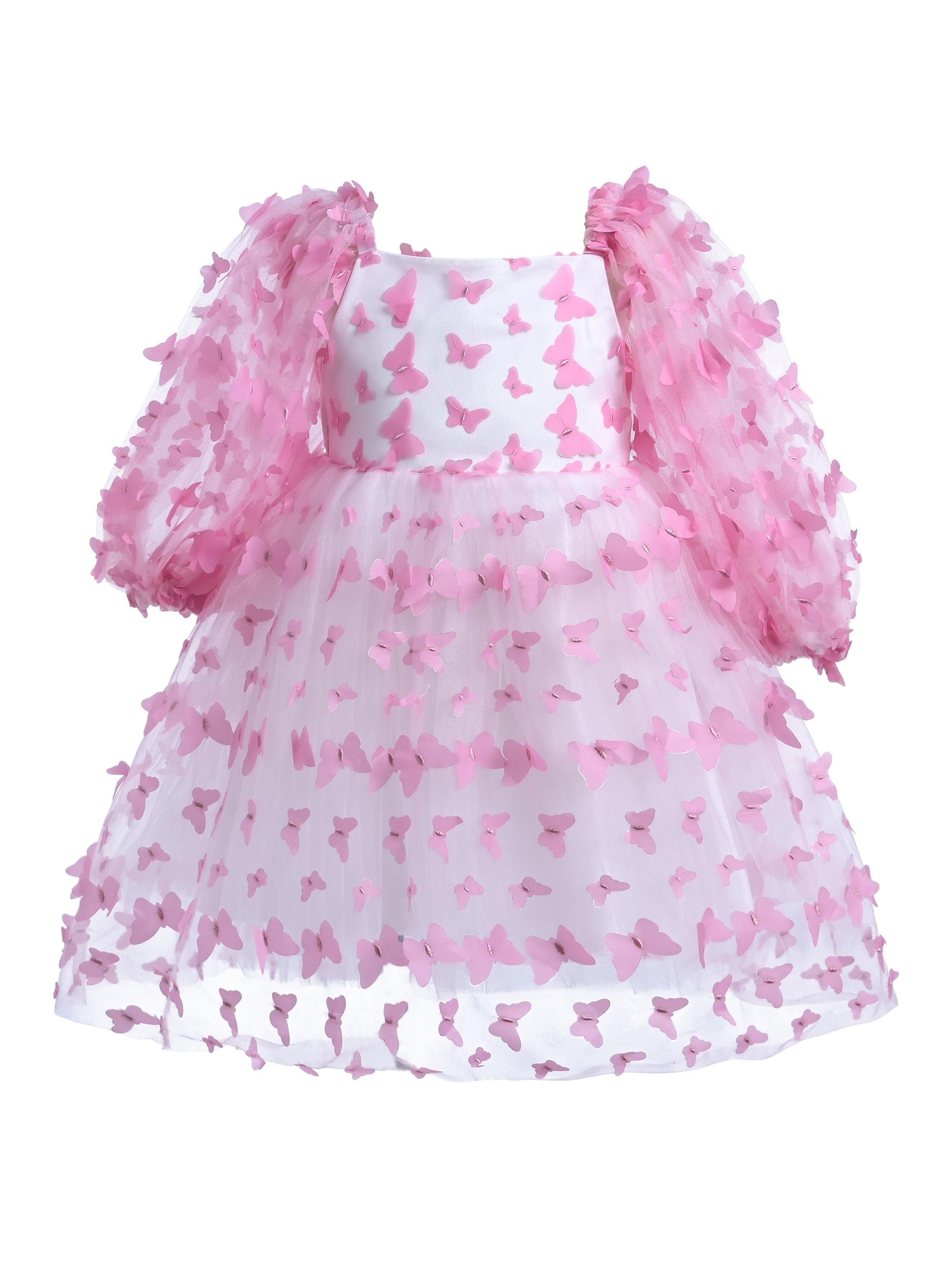 Tulleen Little Girl's & Girl's Bell Mariposa Dress - Pink