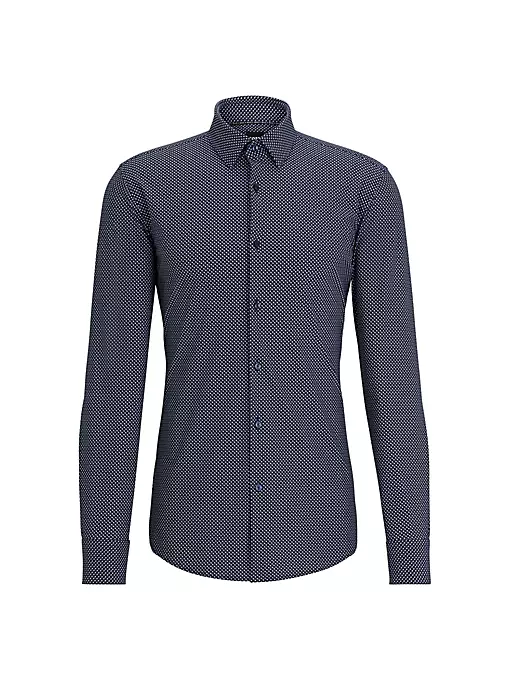 BOSS - Slim-Fit Shirt in Printed Performance-Stretch Fabric