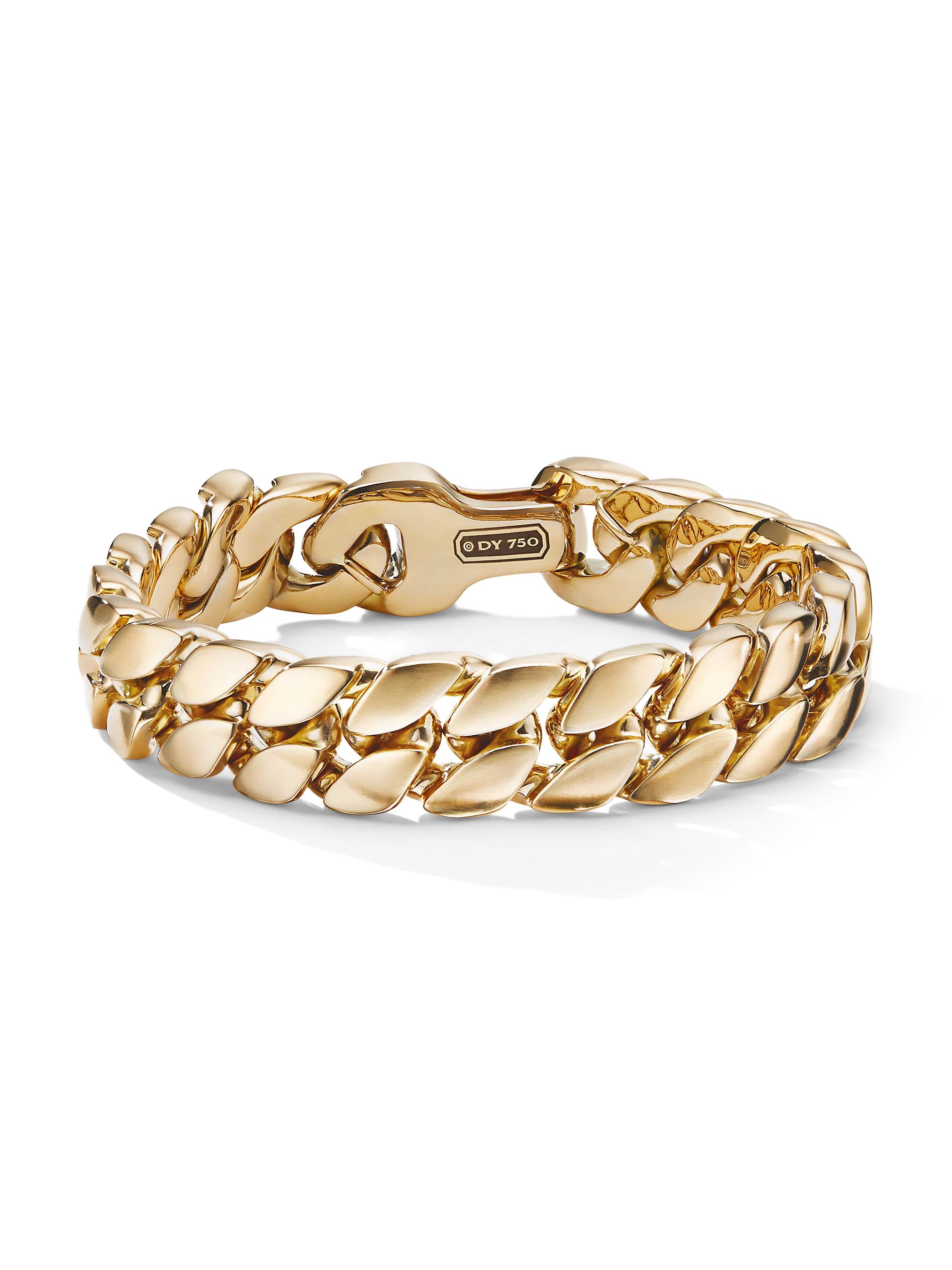 David Yurman Men's Curb Chain Bracelet in 18K Yellow Gold, 14.5MM - Gold