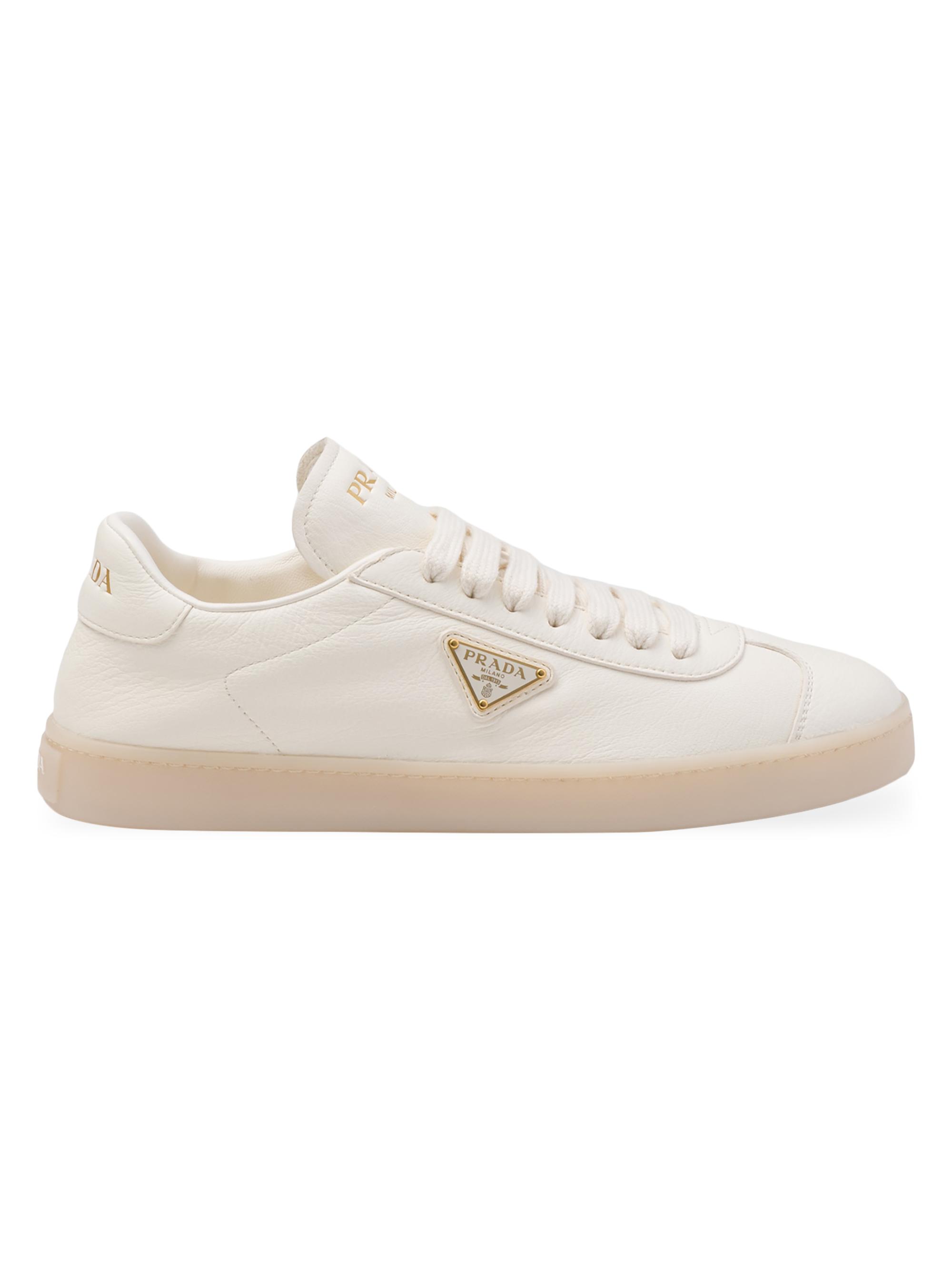 Prada Women's Leather Sneakers - Beige Khaki
