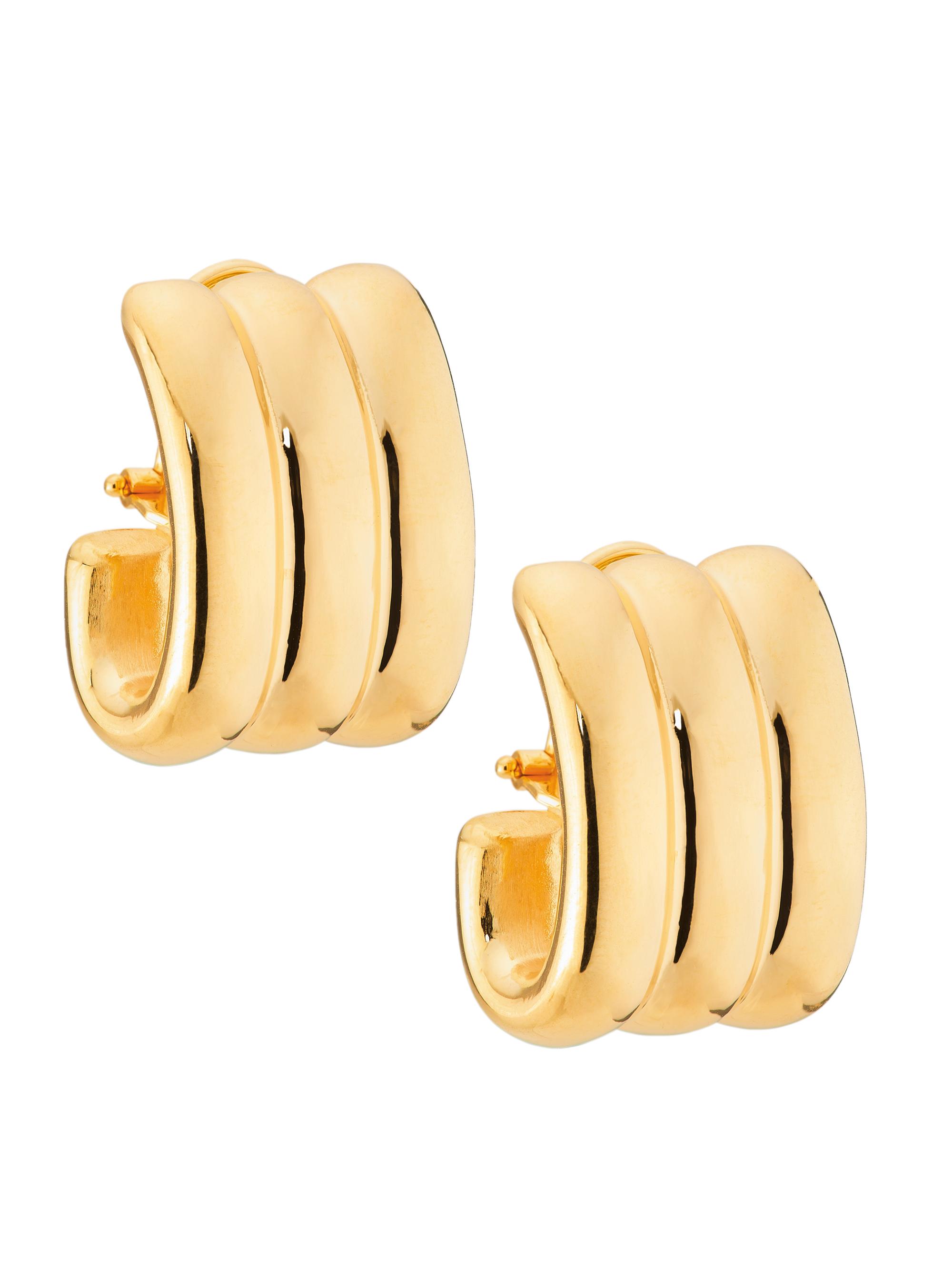 Roberto Coin Women's 18K Yellow Gold Fluted Hoop Earrings/19MM x 26MM - Yellow Gold