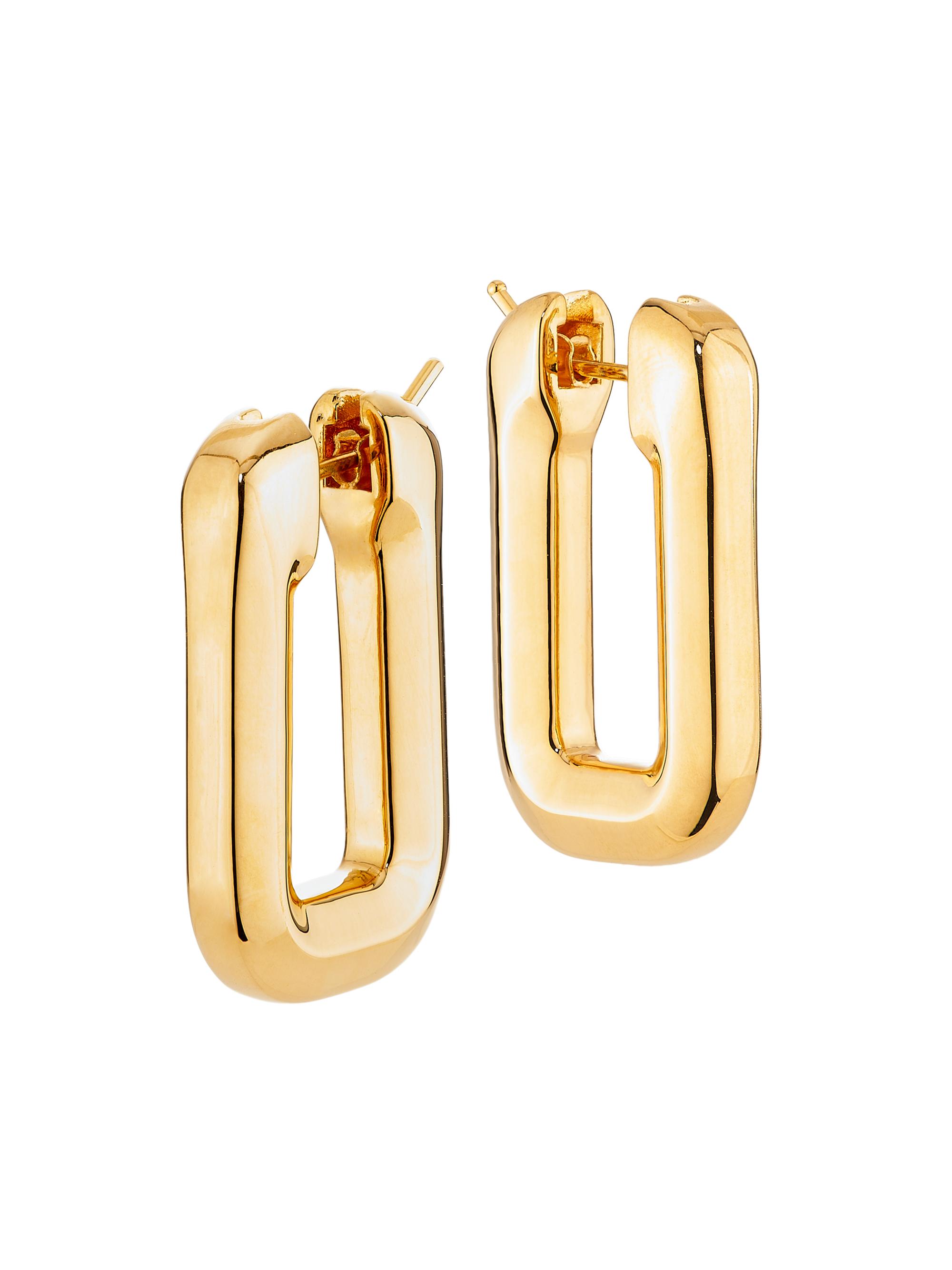 Roberto Coin Women's 18K Yellow Gold  Rectangular Hoop Earrings/18MM x 30MM - Yellow Gold