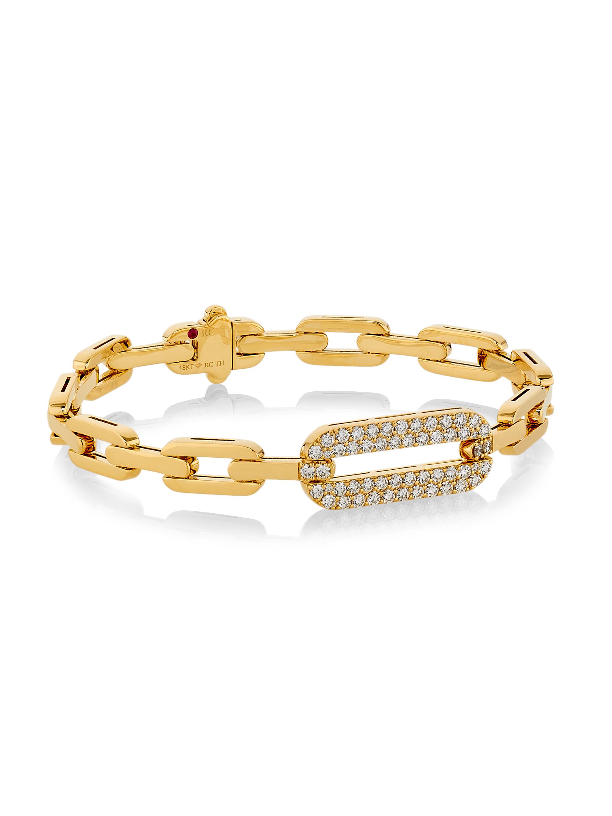 Roberto Coin Women's Navarra 18K Yellow Gold & 0.90 TCW Diamond Chain Bracelet - Yellow Gold