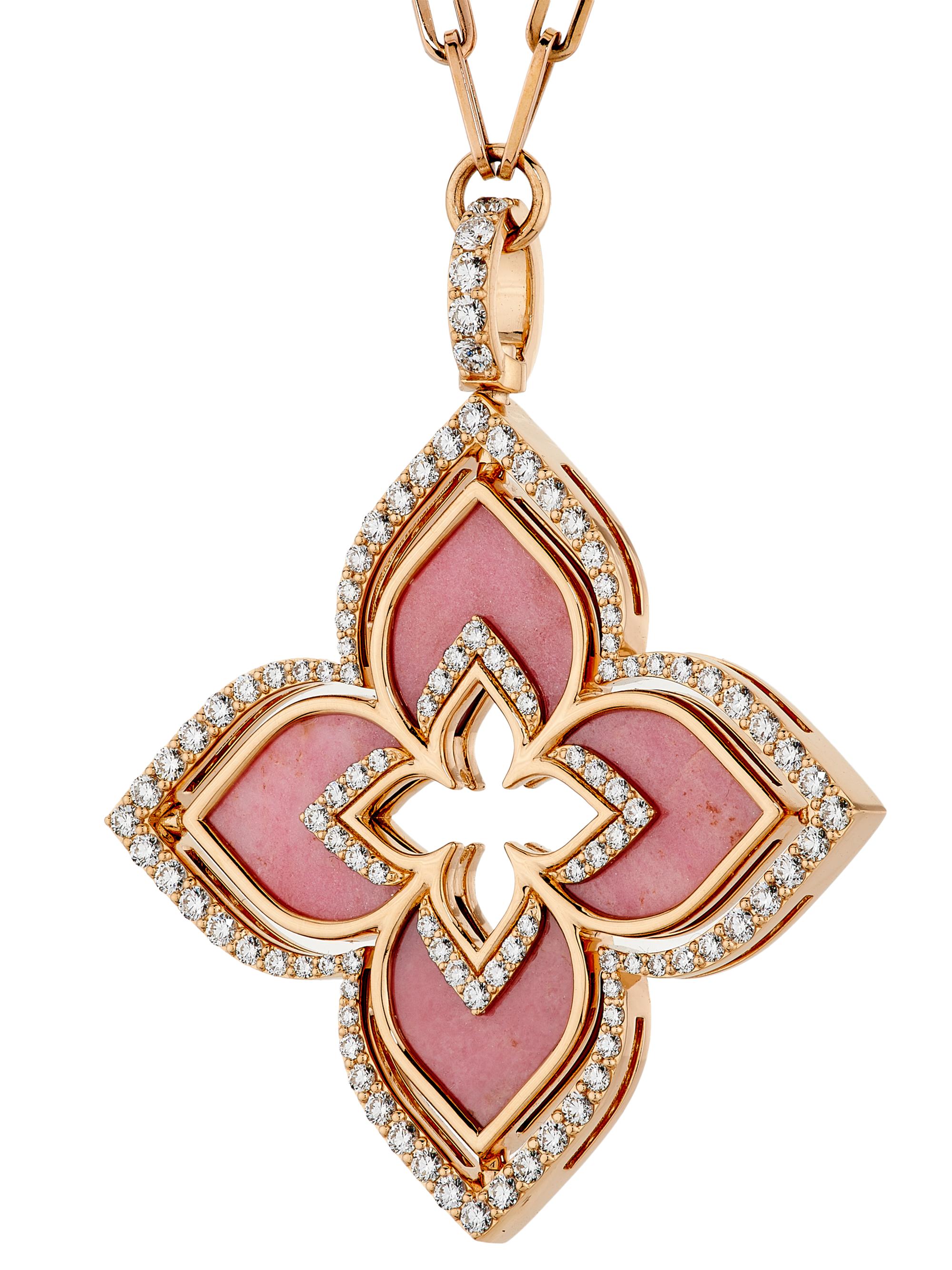 Roberto Coin Venetian Princess 18K Rose Gold, Rhodonite & 1.65 TCW