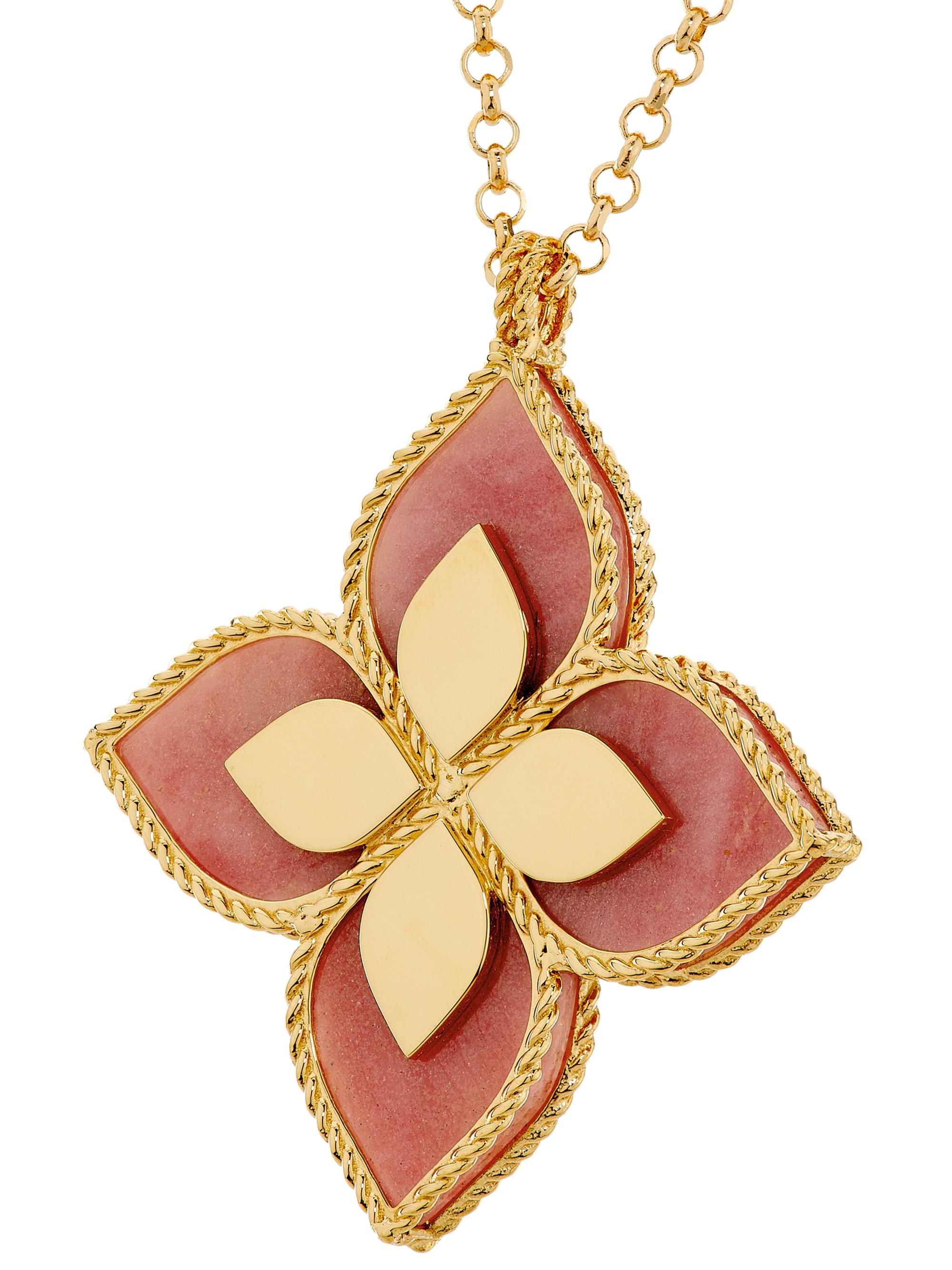 Roberto Coin Venetian Princess 18K Yellow Gold, Rhodonite & 0.72